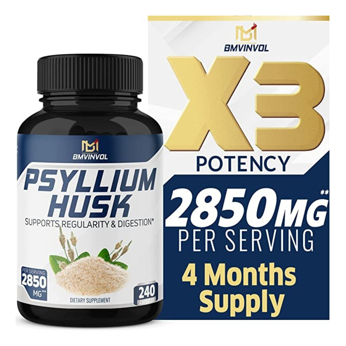 Salud y Equipamiento Médico - Bmvinvol Psyllium 240cps 2850mg 0