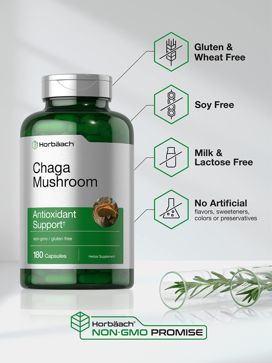 Salud y Equipamiento Médico - Hongos Chaga 600 Mg 180 Cap Horbaach 3