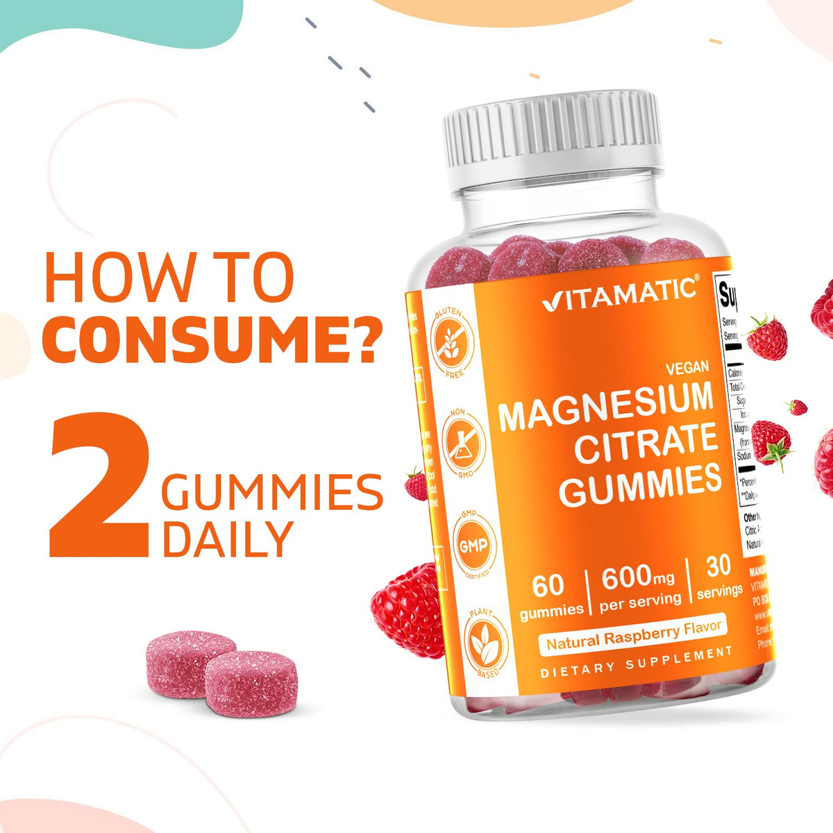 Salud y Equipamiento Médico - Gomitas De Citrato De Magnesio 600mg 60gomitas Vitamatic 3