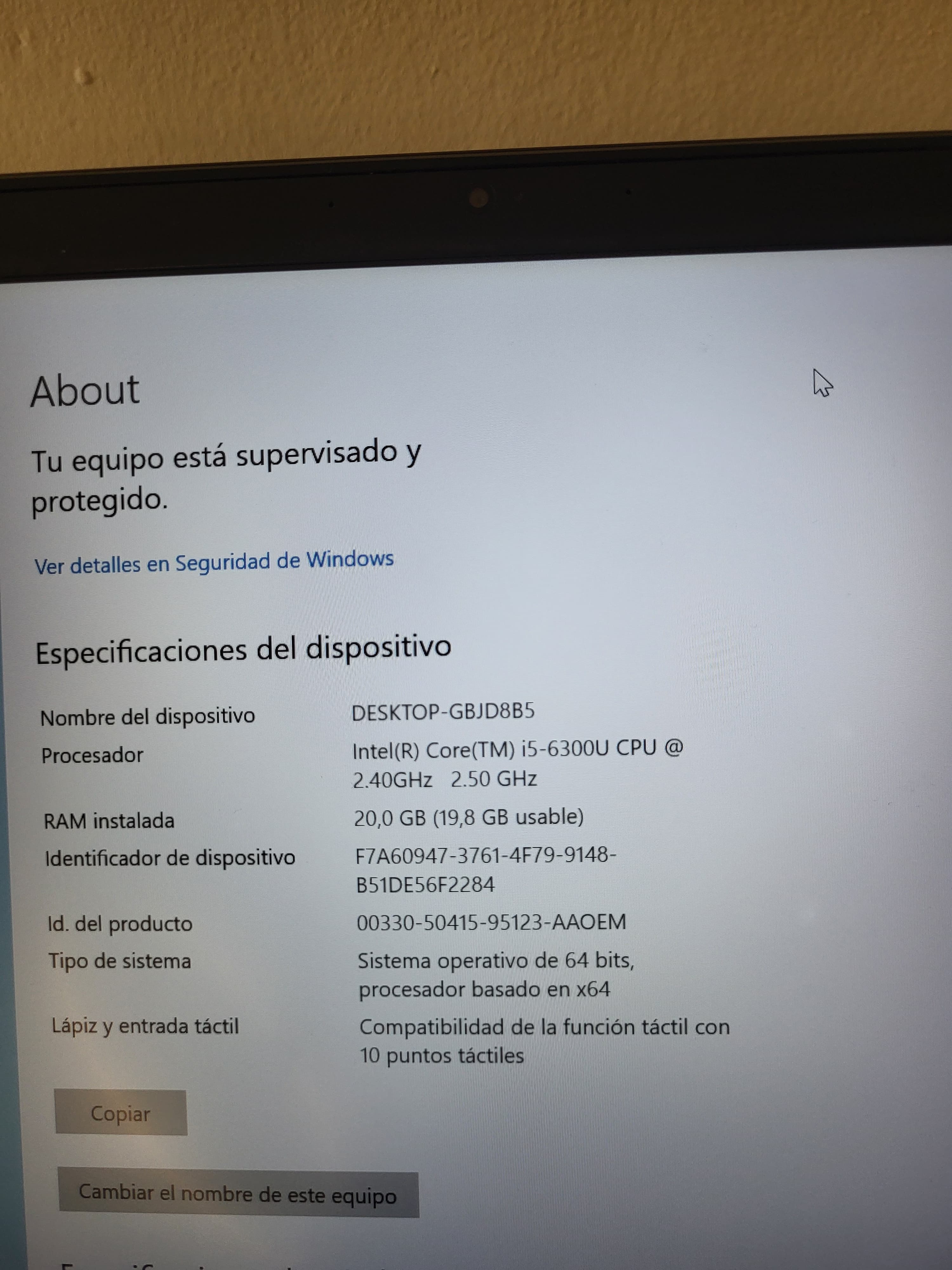 computadoras y laptops - LENOVO T460S CORE i5 + 20GB RAM +256GB SSD M.2 1