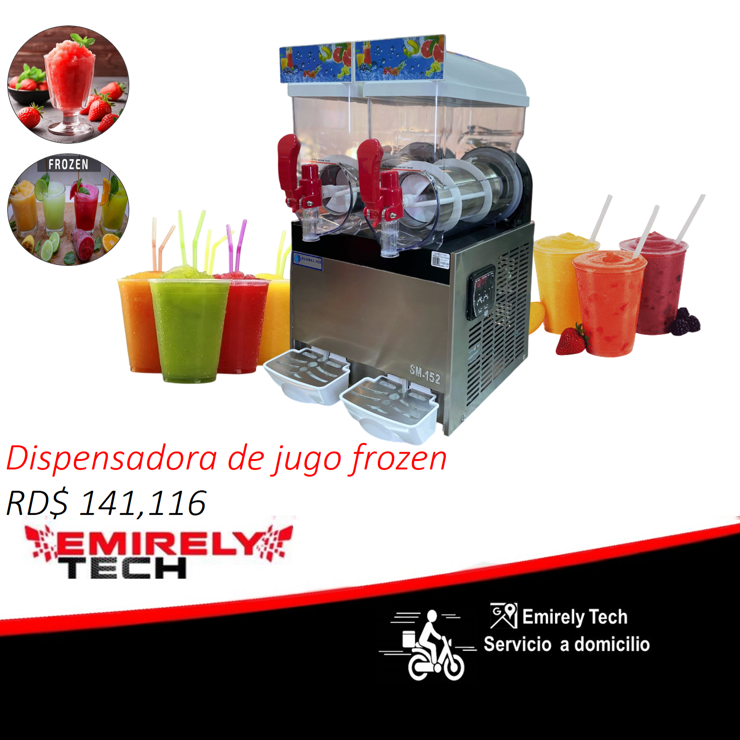 equipos profesionales - Dispensador de jugo frozen yunyun granizado 30litr