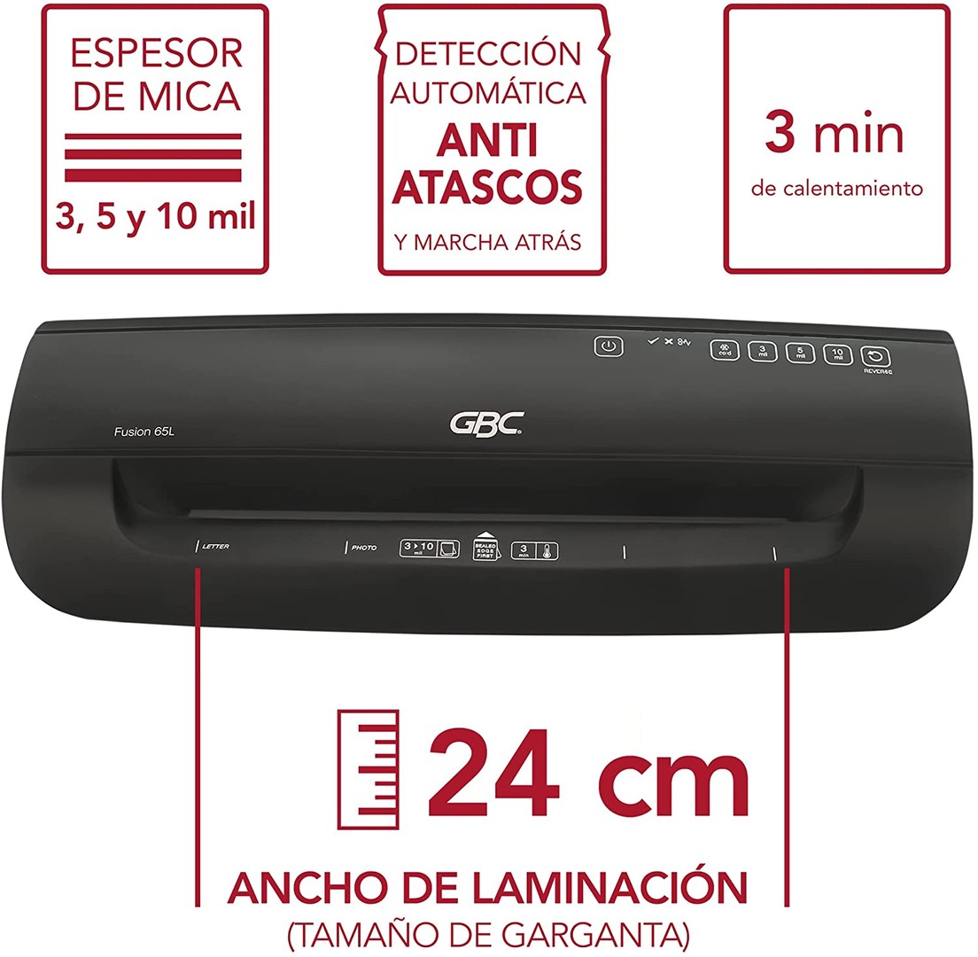 impresoras y scanners - plastificadora FUSION 65L ,9 pulgadas  para mica gruesa MICAS de 3, 5 y hasta 10 0