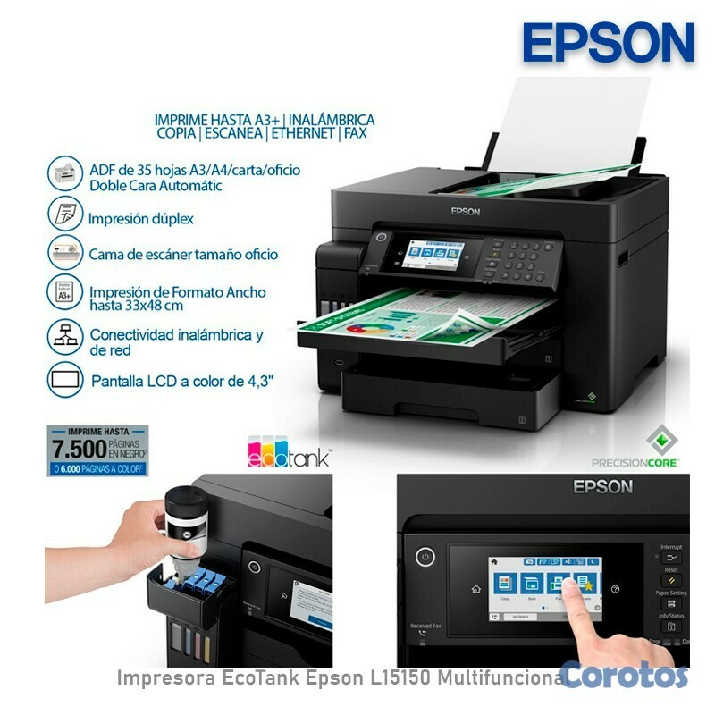 impresoras y scanners - MUTITUCIONAL EPSON L15150, CON BOTELLA DE TINTA IMPRESION 13X19,COPIA,SCANER