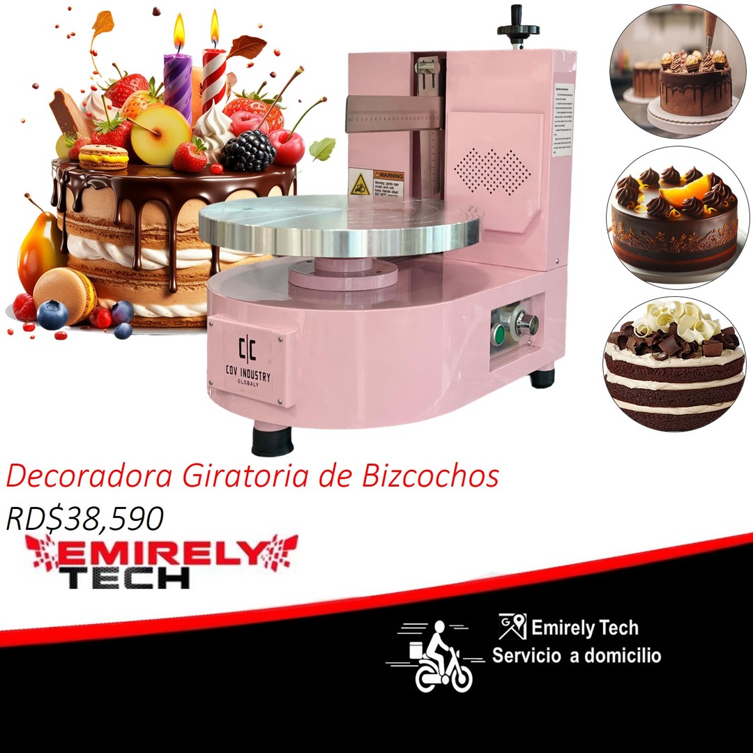equipos profesionales - Maquina de recubrimiento giratoria decoradora de bizcochos pasteles tartas 0