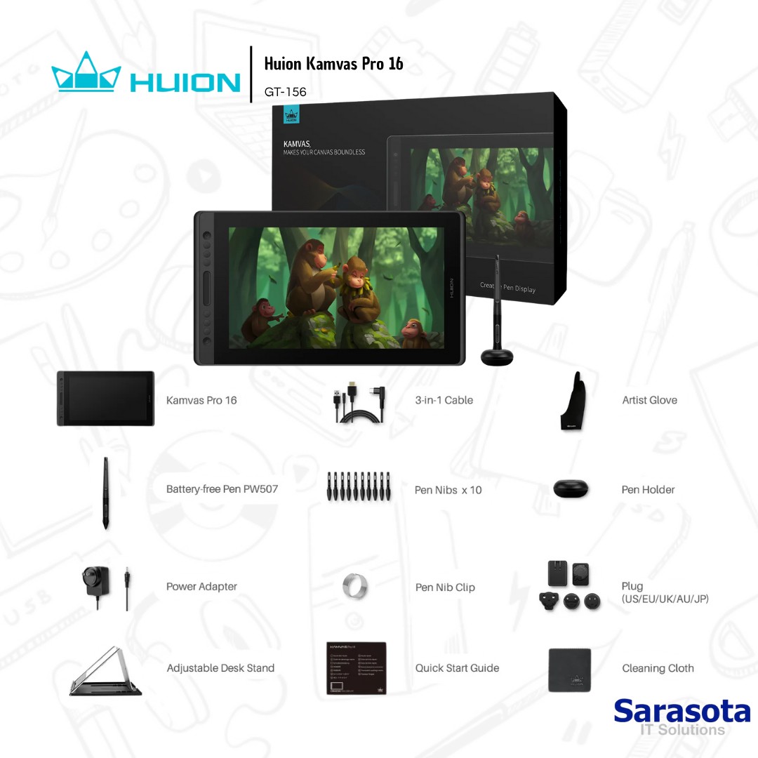 otros electronicos - Huion Kamvas Pro 16 Pen Display GT-156 3