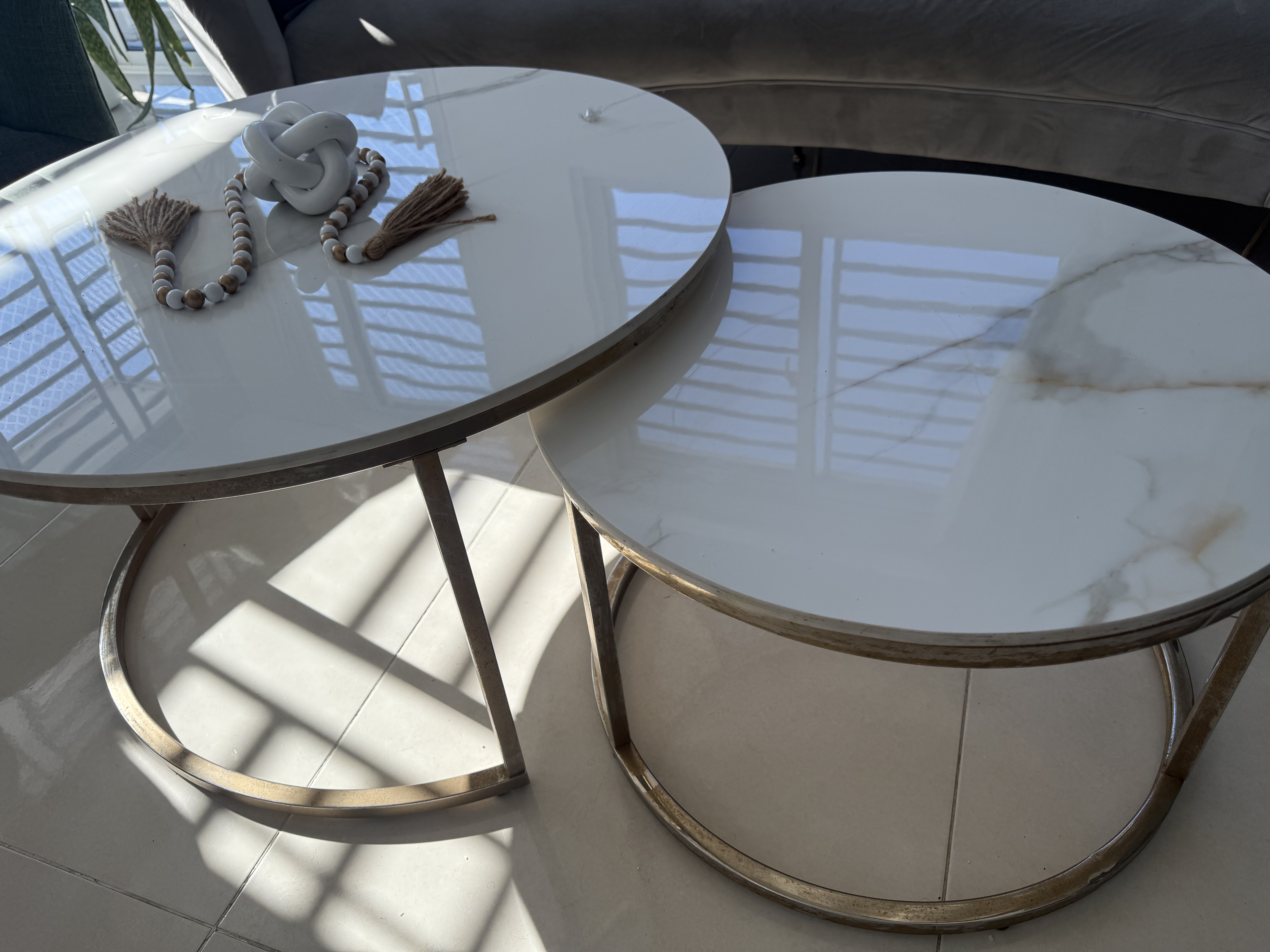 muebles y colchones - Mesas de centro tope Marmol  0