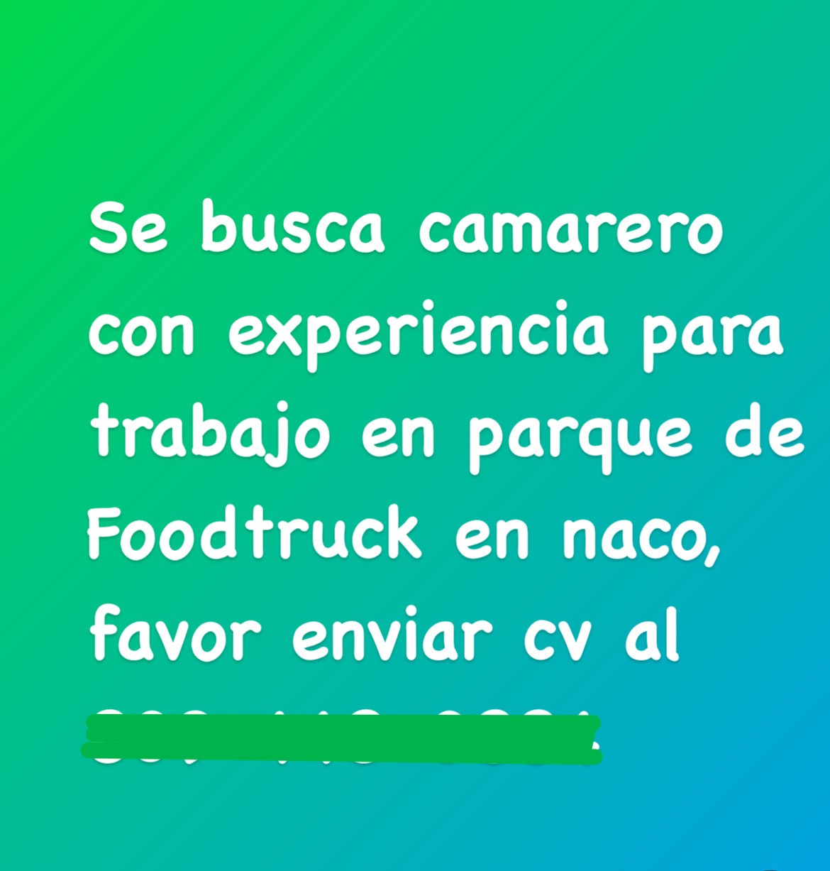 empleos disponibles - Vacante camarero parque foodtruck  0
