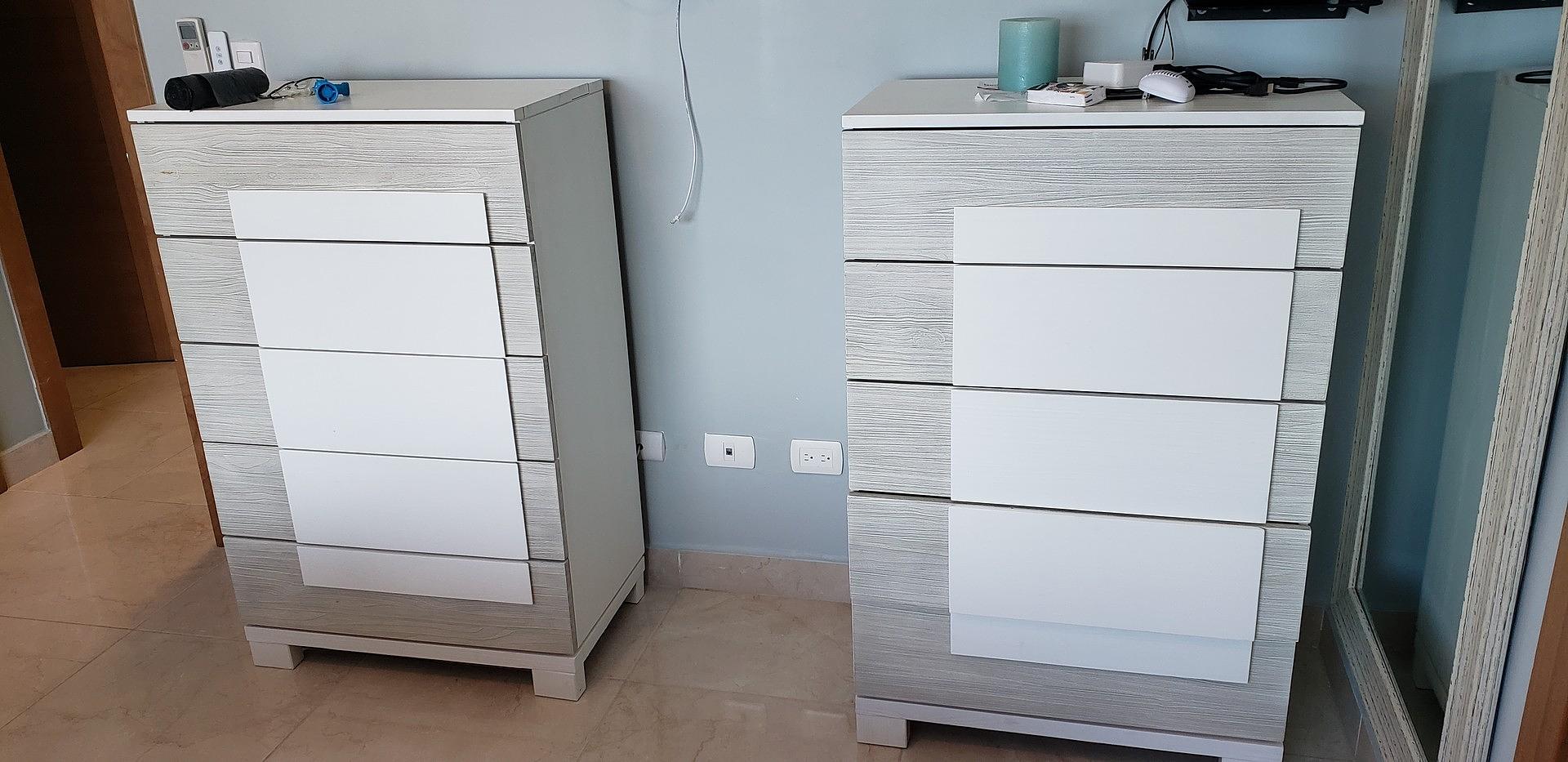 muebles y colchones - Gavetero Alta blanco y gris,Oferta especial de viernes negro 5