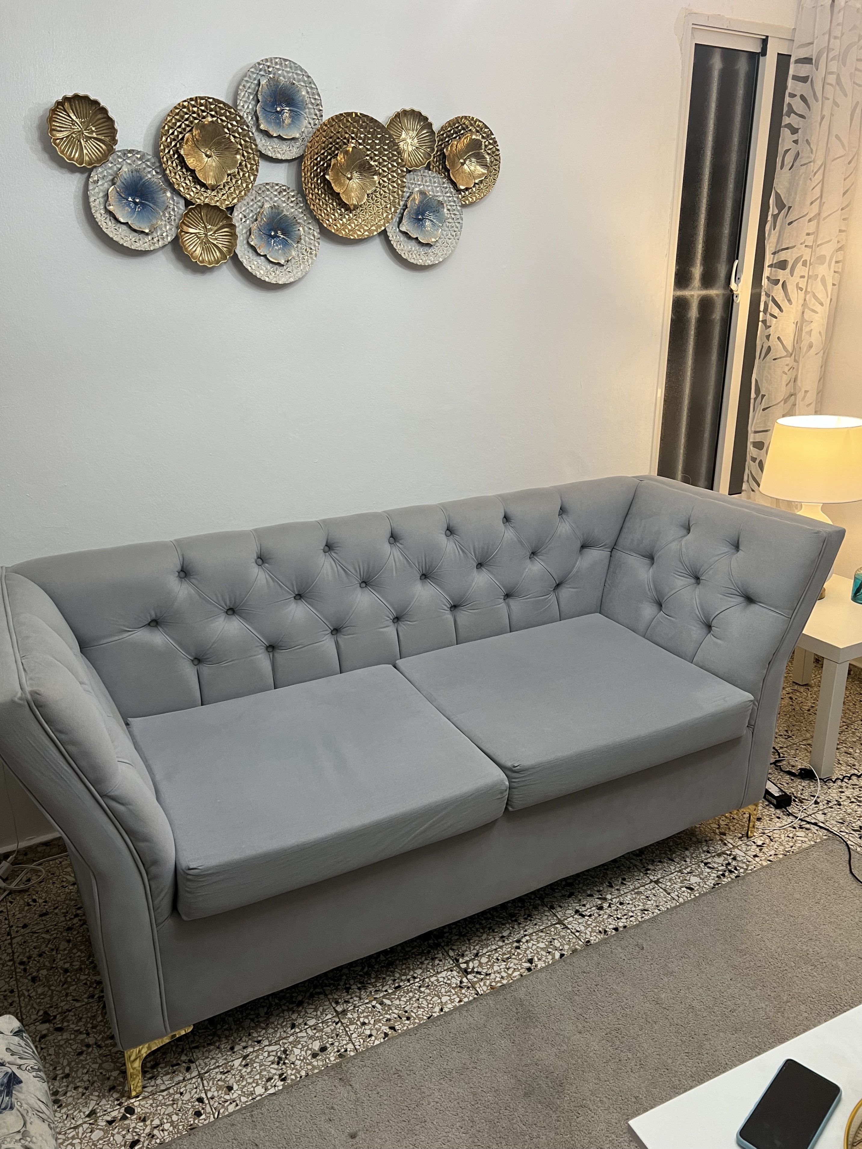 muebles y colchones - sofá gris 2