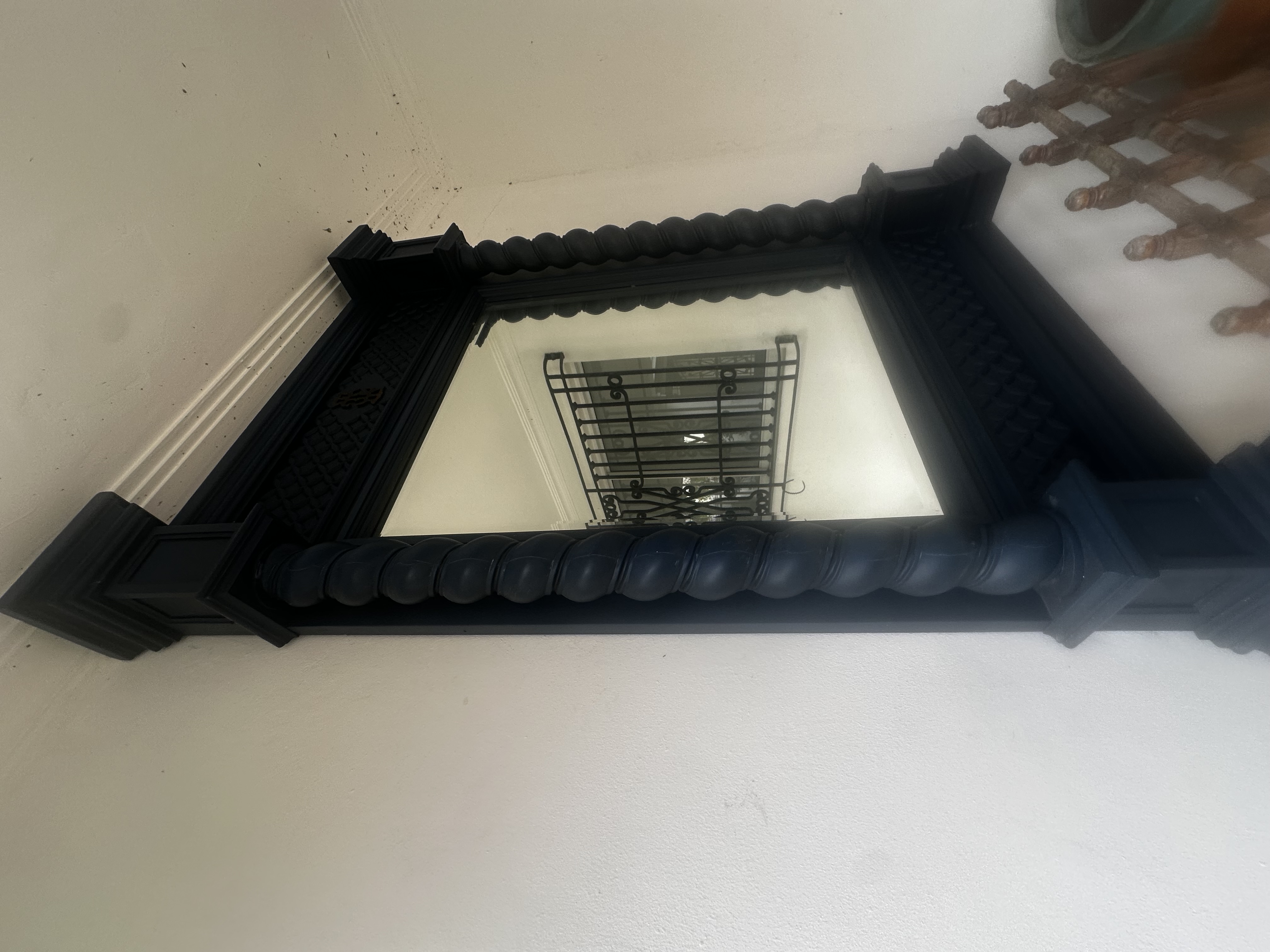 decoración y accesorios - Espejo Premium en Madera Caoba – Azul Cobalto 1