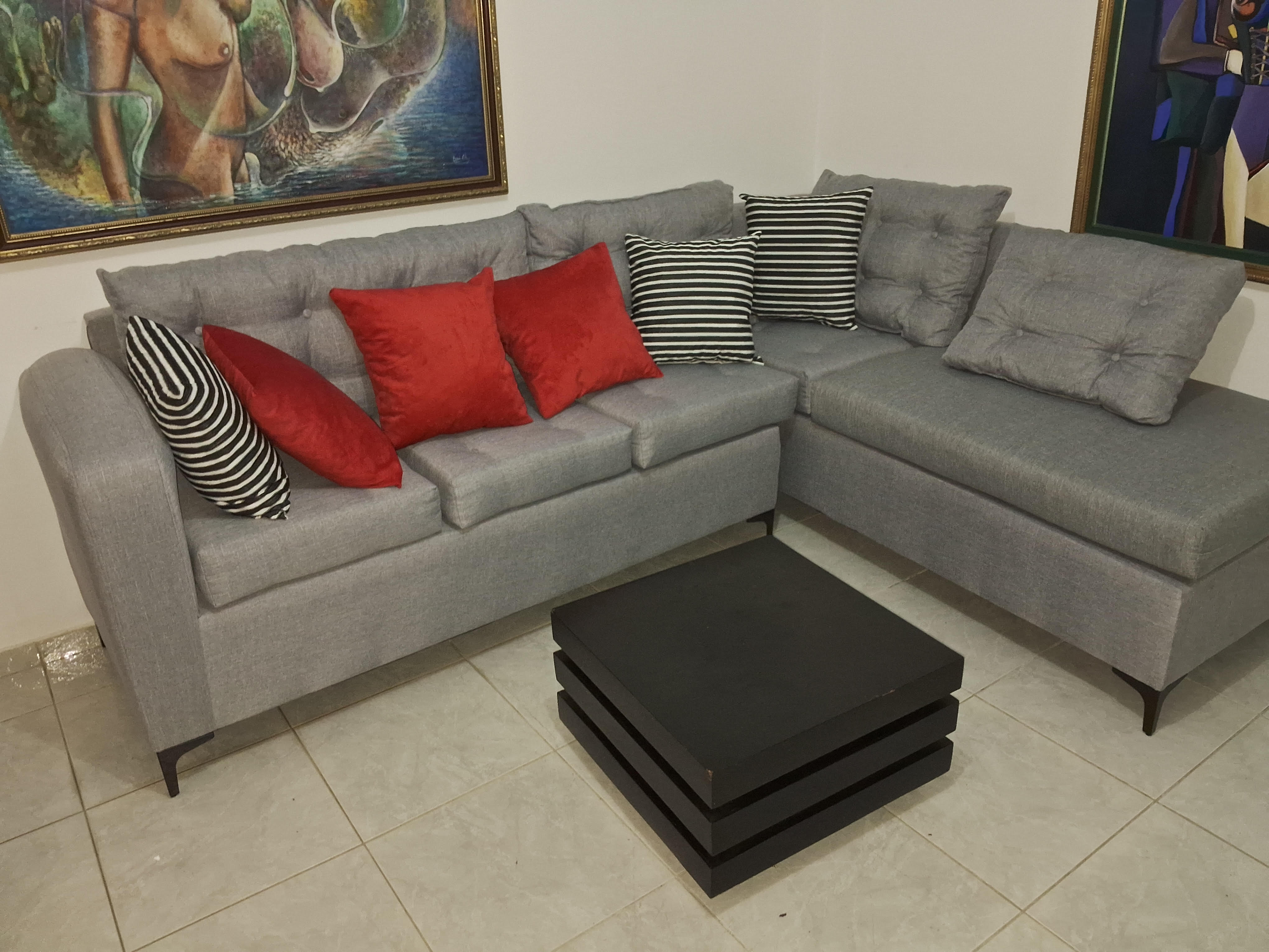 muebles y colchones - Sofa mini tipo L con mesita 0