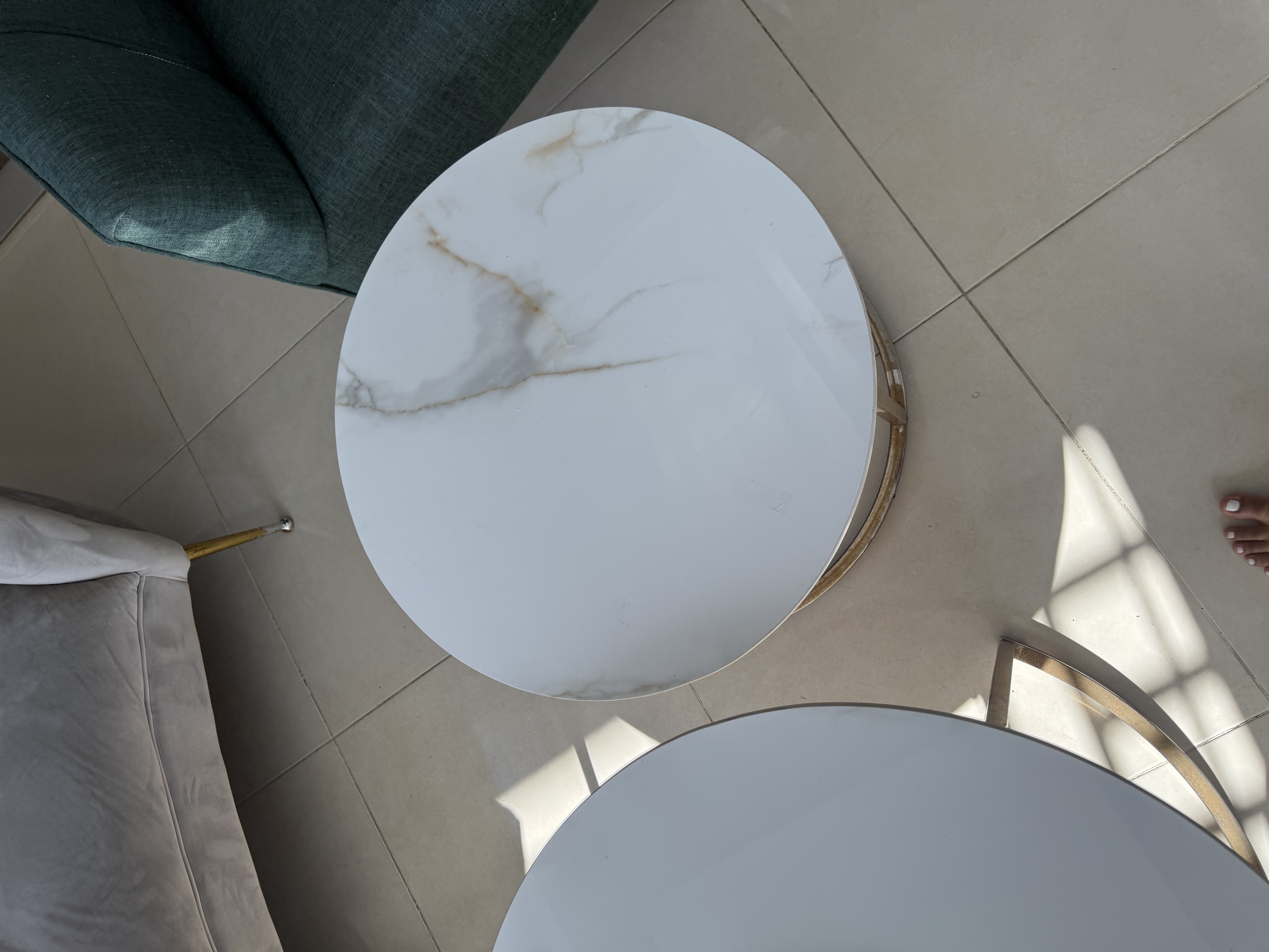muebles y colchones - Mesas de centro tope Marmol  1