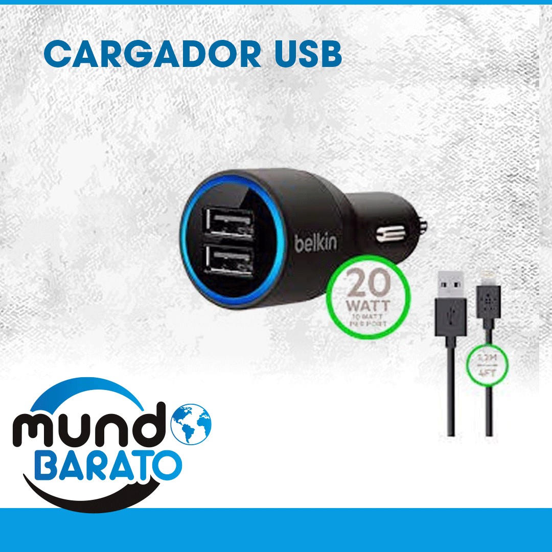 accesorios para electronica - CARGADOR BELKIN PARA CARRO DOBLE PUERTO CON CABLE MICRO USB 1