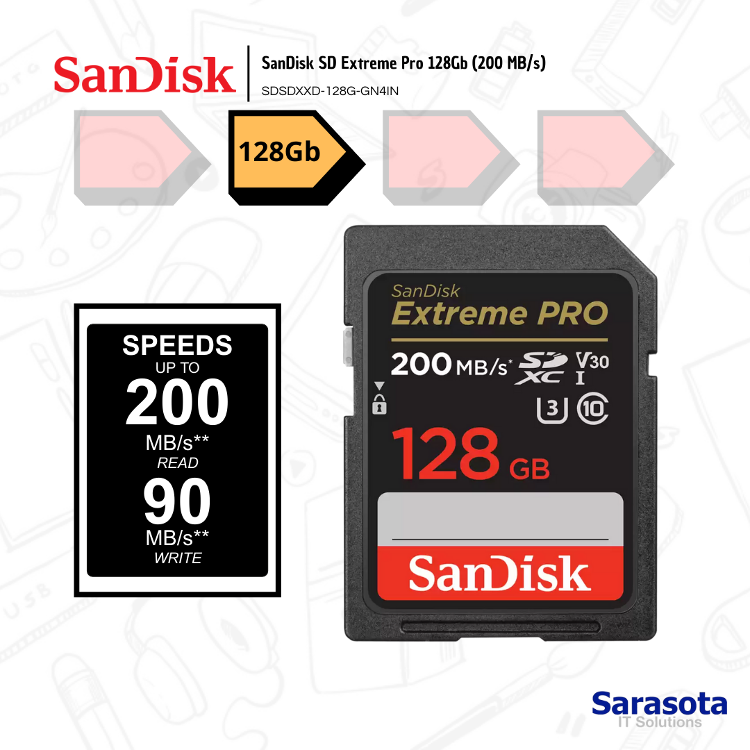 accesorios para electronica - Memoria SD 128Gb SanDisk Extreme Pro (200 MB/s) 0