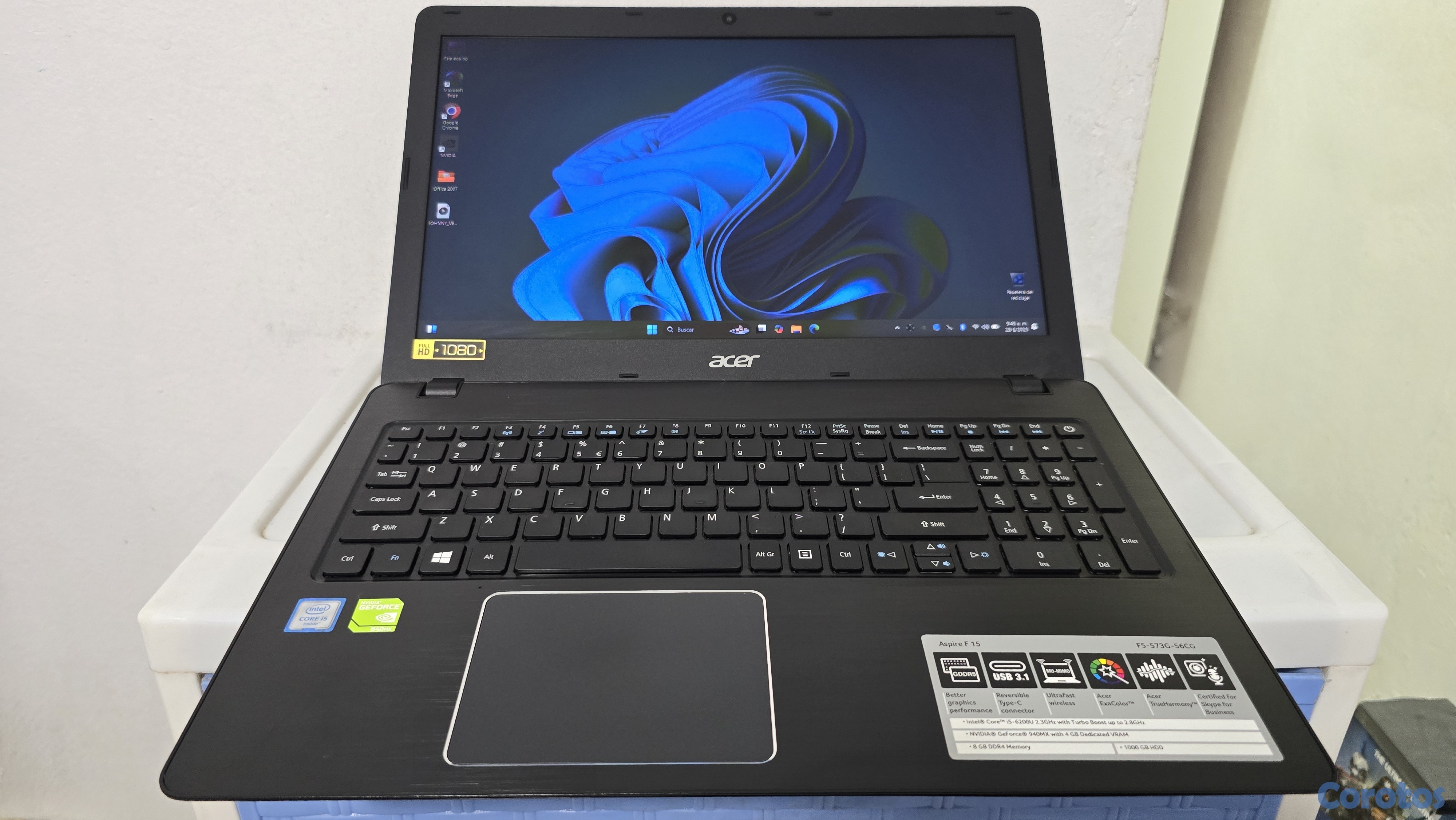 computadoras y laptops - laptop Acer Gamer 17 Pulg Core i5 2.8ghz Ram 16gb Disco 512gb Nvidea 940mx 4gb 1