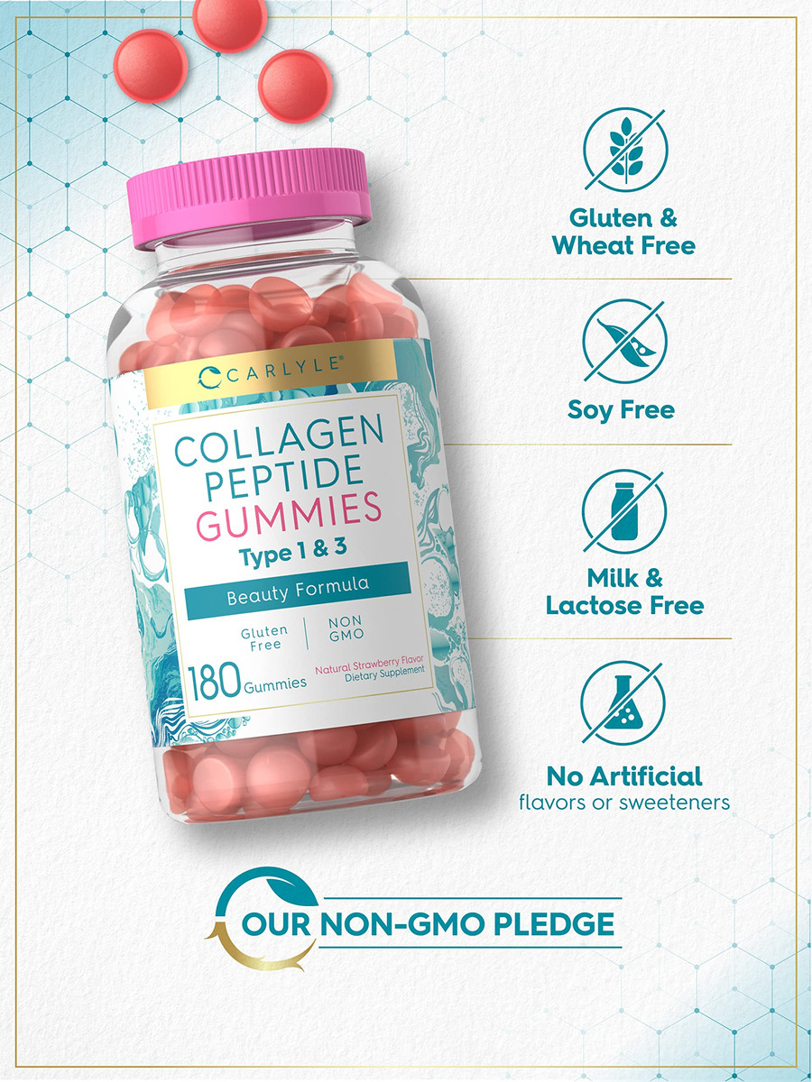 Salud y Equipamiento Médico - Gomitas De Peptidos De Colageno Carlyle De 180 Unidades 3