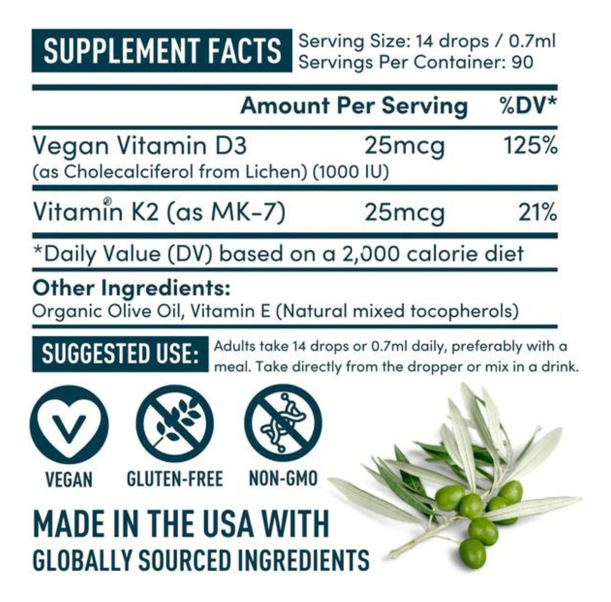 Salud y Equipamiento Médico - Vitamina D3 + K2 50 Mg  60 Ml 1