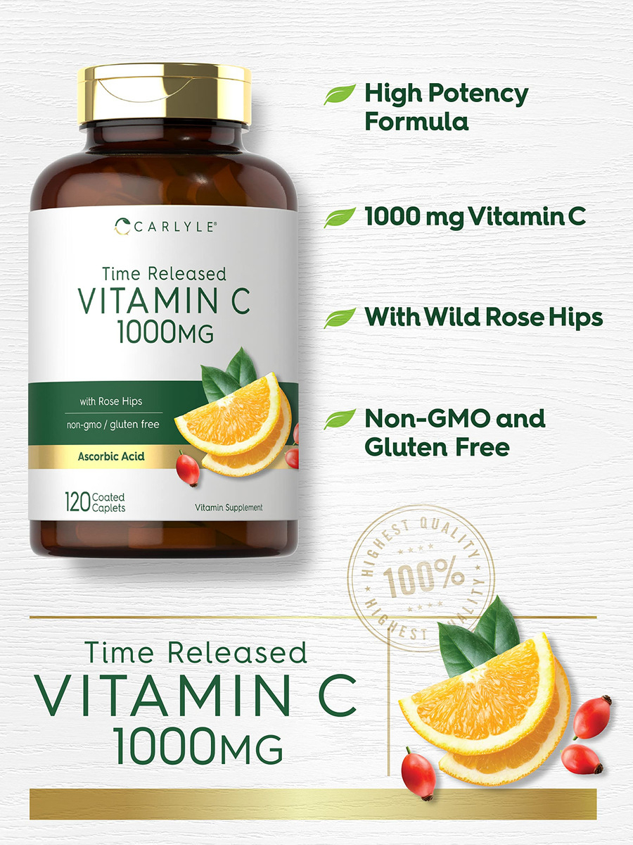 Salud y Equipamiento Médico - Carlyle Vitamina C 1000mg | Liberacion Programada | 120 Caps 2