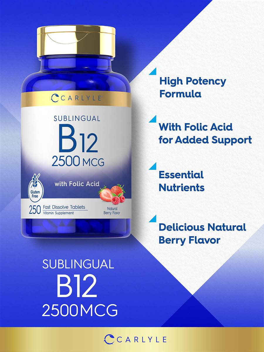 Salud y Equipamiento Médico - Vitamina B12 Sublingual 2500 Mcg-carlyle 2