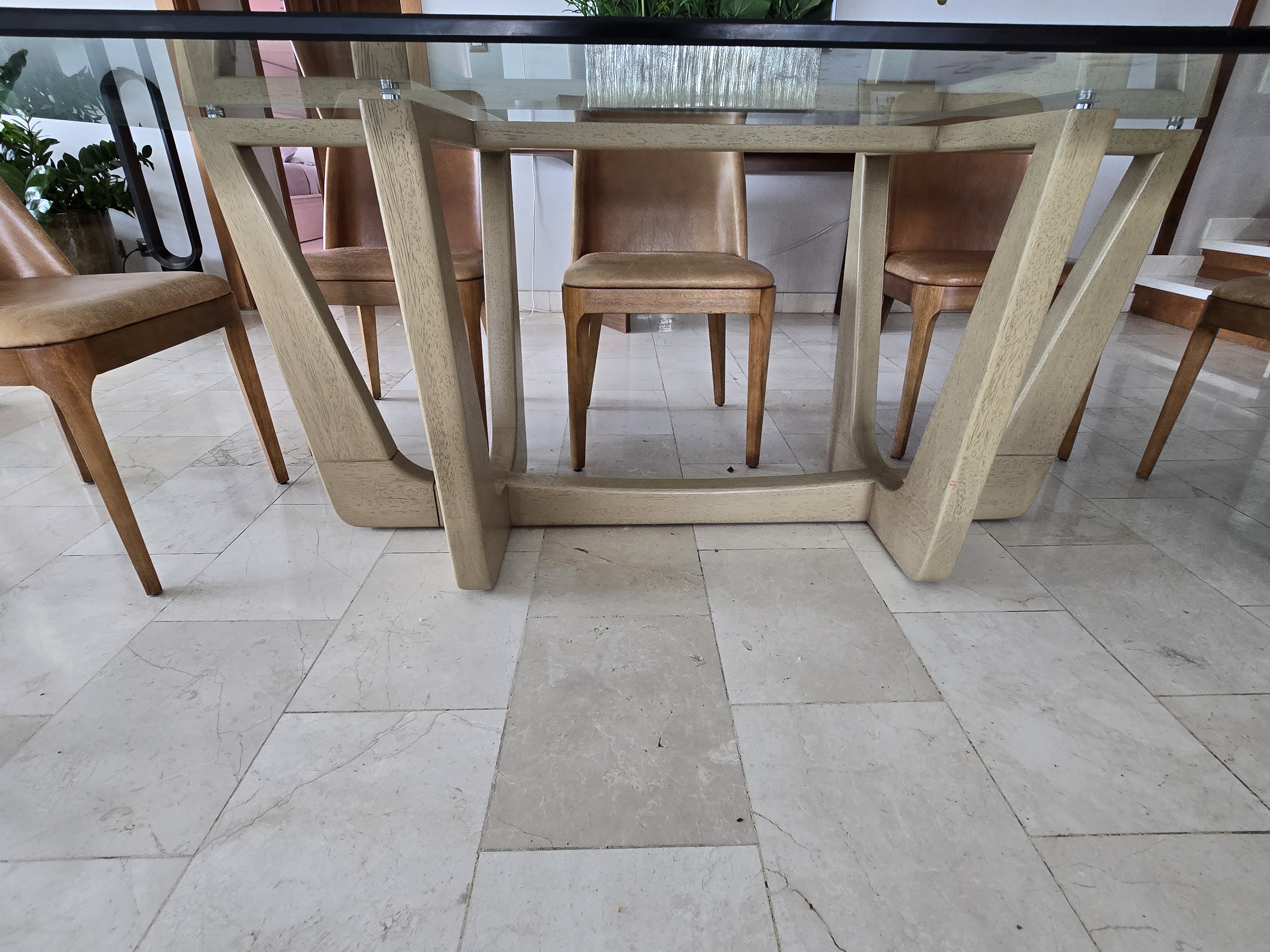 muebles y colchones - Mesa con tope de vidrio 2