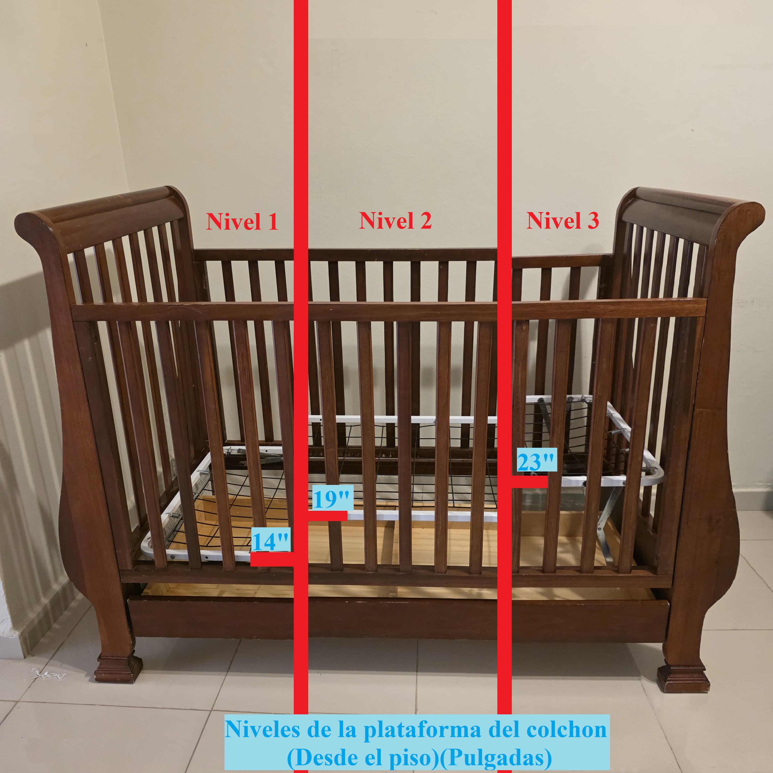 muebles - Cuna varios niveles. Bebe niño niña. Gratis juegos 6