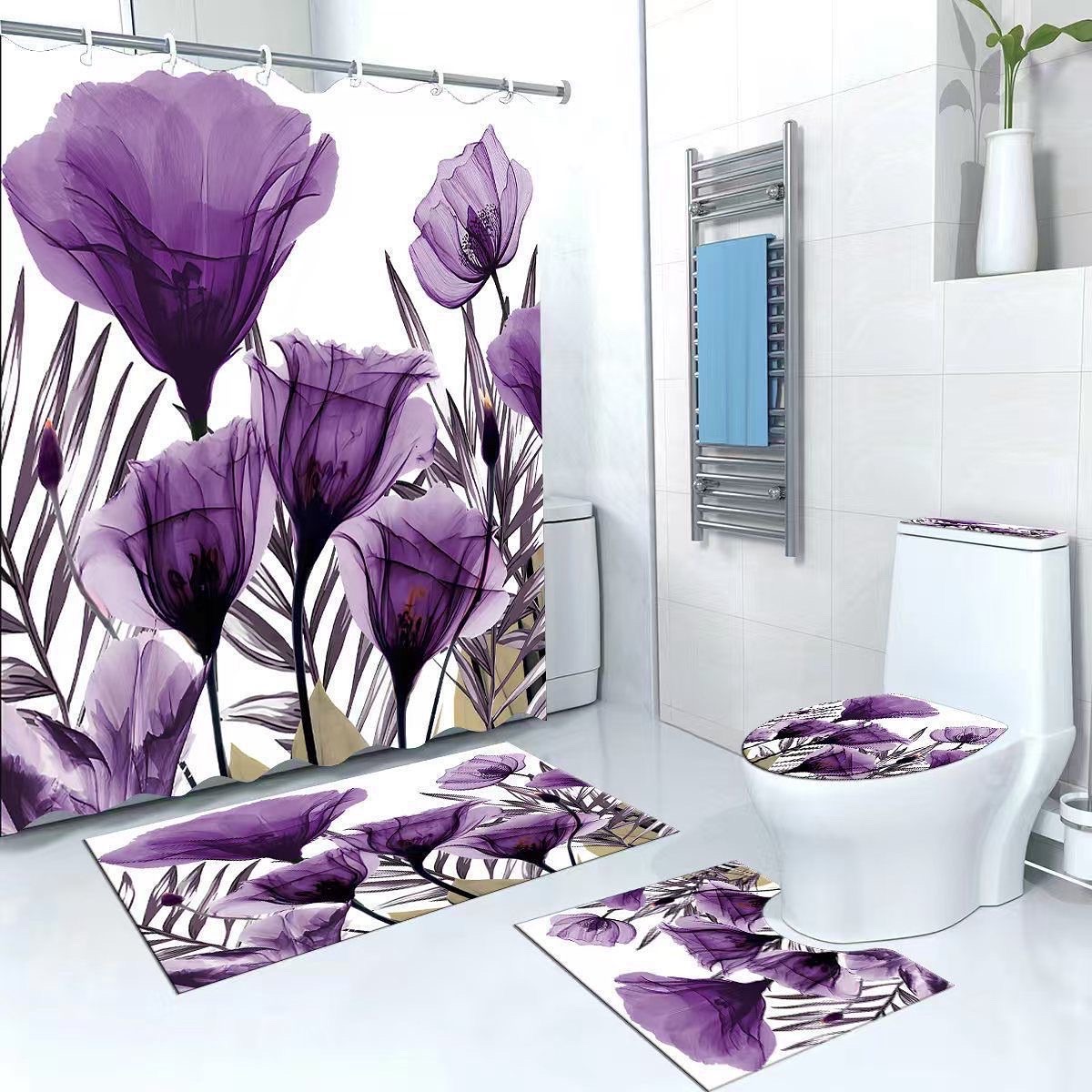 decoración y accesorios - alfombras de baño 5 piezas  2