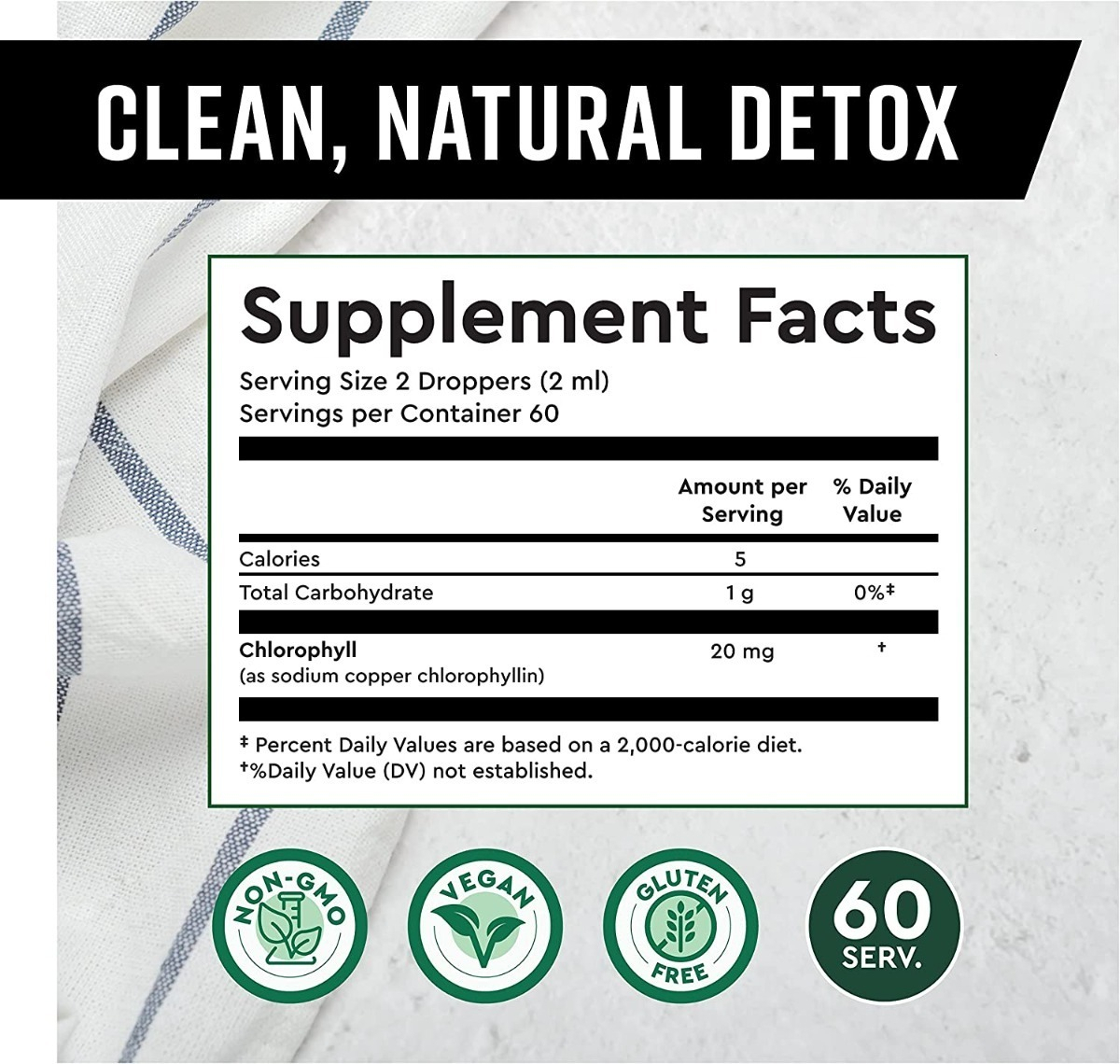 Salud y Equipamiento Médico - Clorofila 20 Mg 360 Nutrition 1