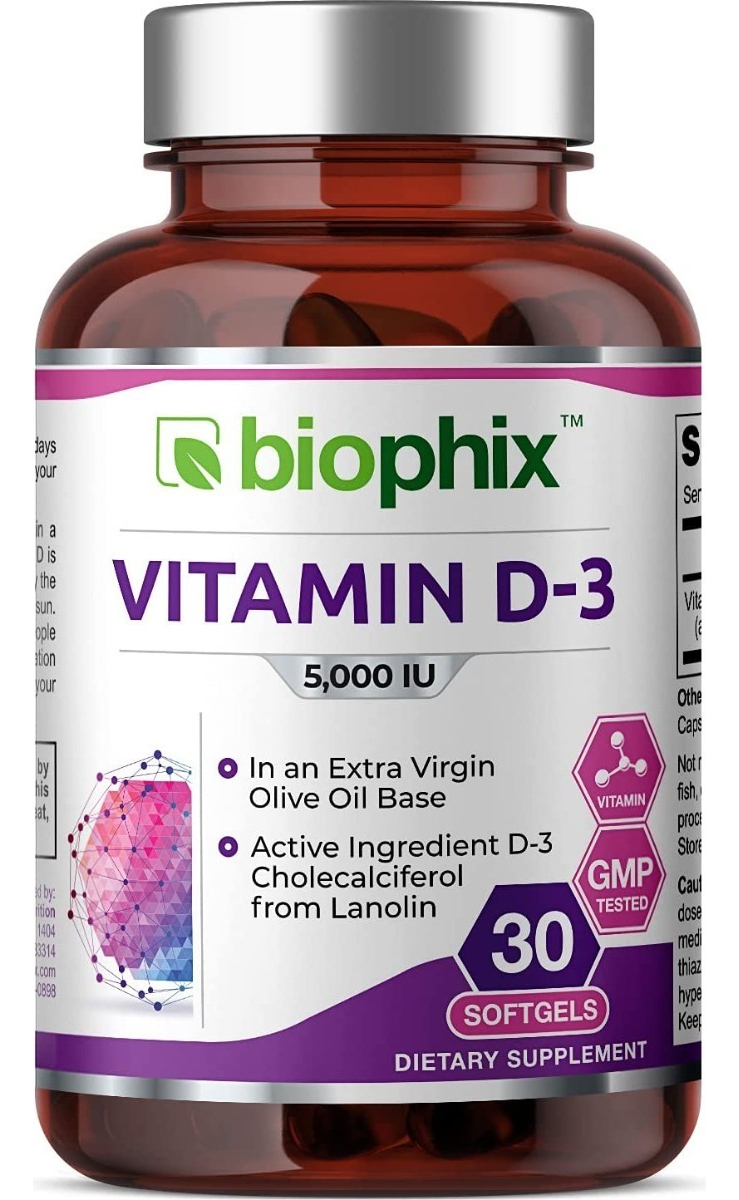 Salud y Equipamiento Médico - Vitamina D3 5000 Iu Biophix - Unidad 0