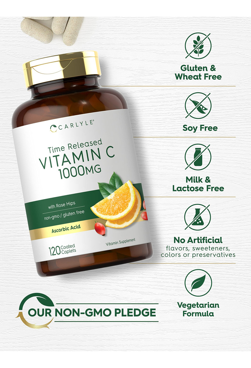Salud y Equipamiento Médico - Carlyle Vitamina C 1000mg | Liberacion Programada | 120 Caps 3