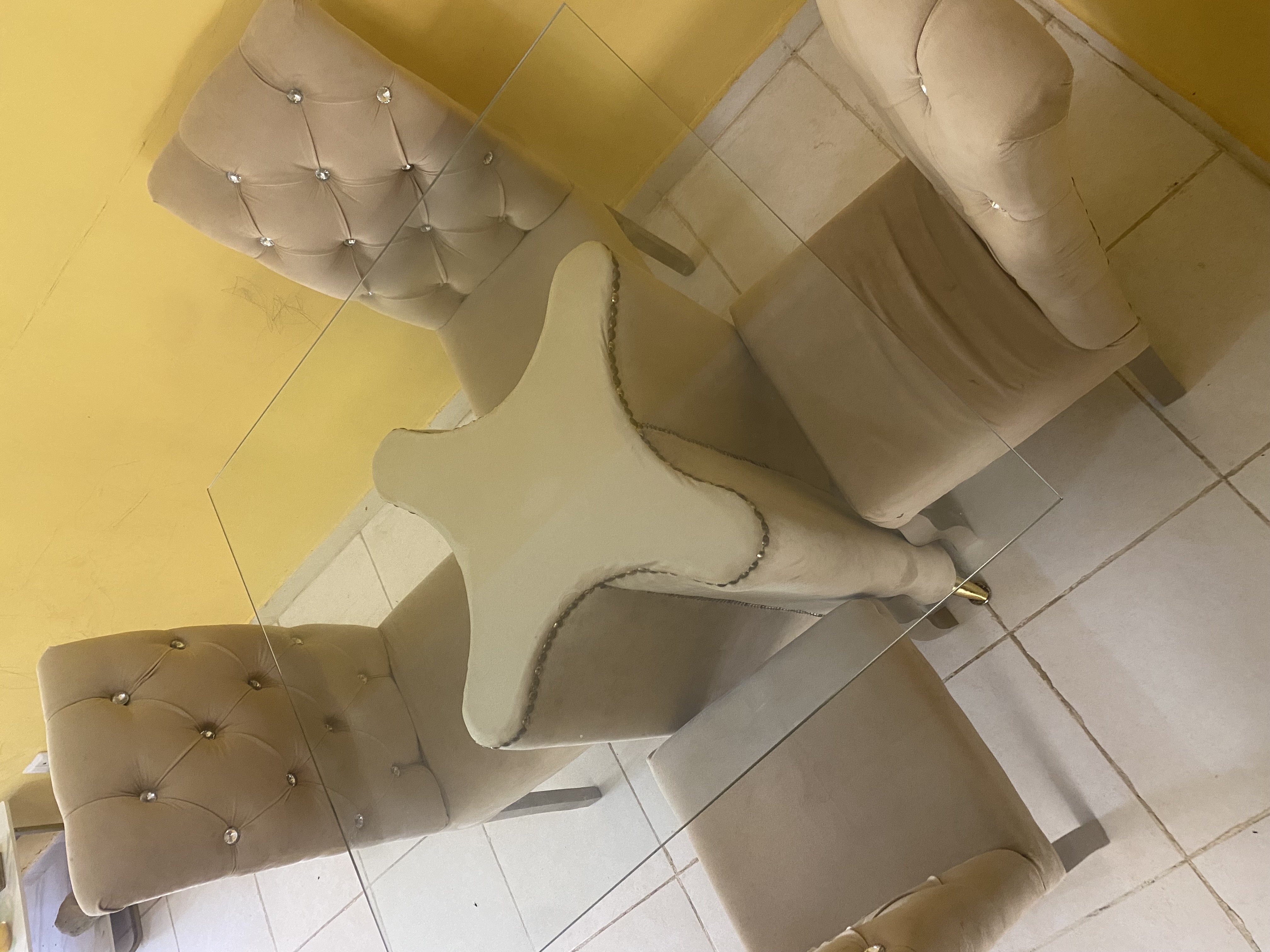 muebles y colchones - comedor de 4 sillas crema  1