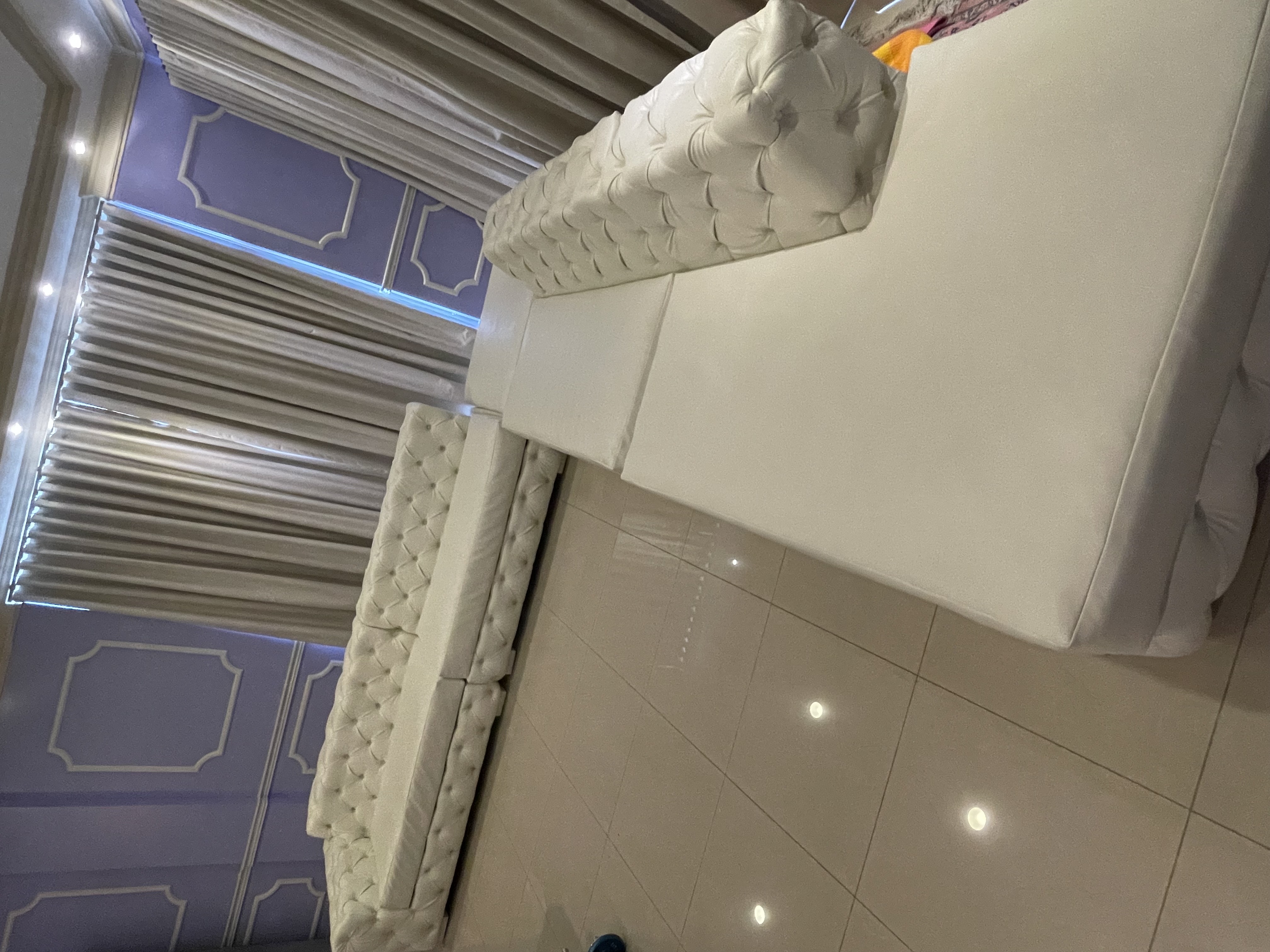 muebles y colchones - Mueble en tacto piel italiano blanco. 5