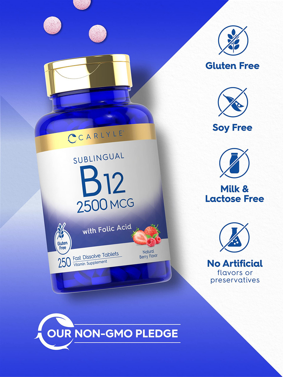 Salud y Equipamiento Médico - Vitamina B12 Sublingual 2500 Mcg-carlyle 3