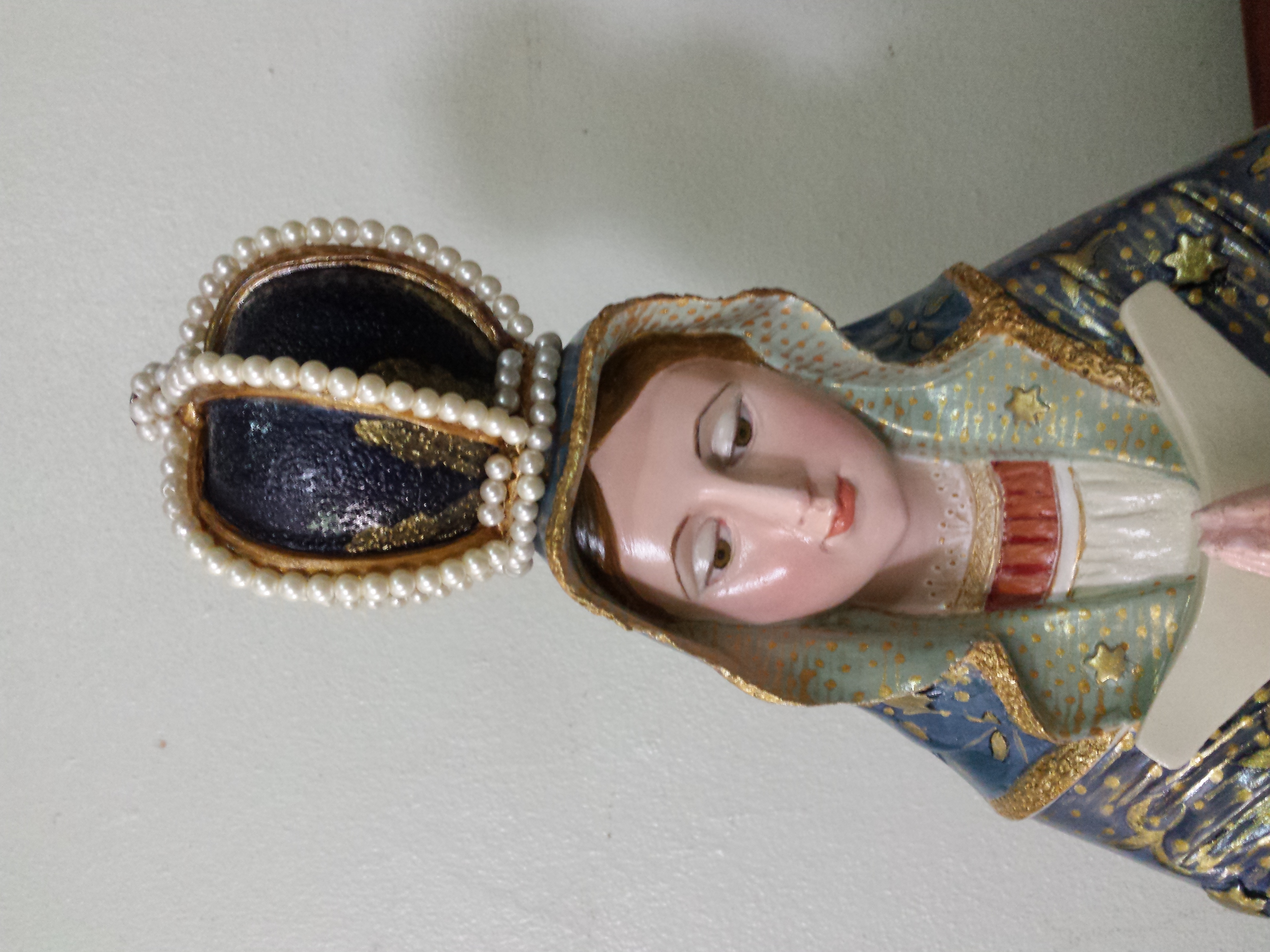 arte y antigüedades - Estatua Pintada a Mano Virgen de la Altagracia 2
