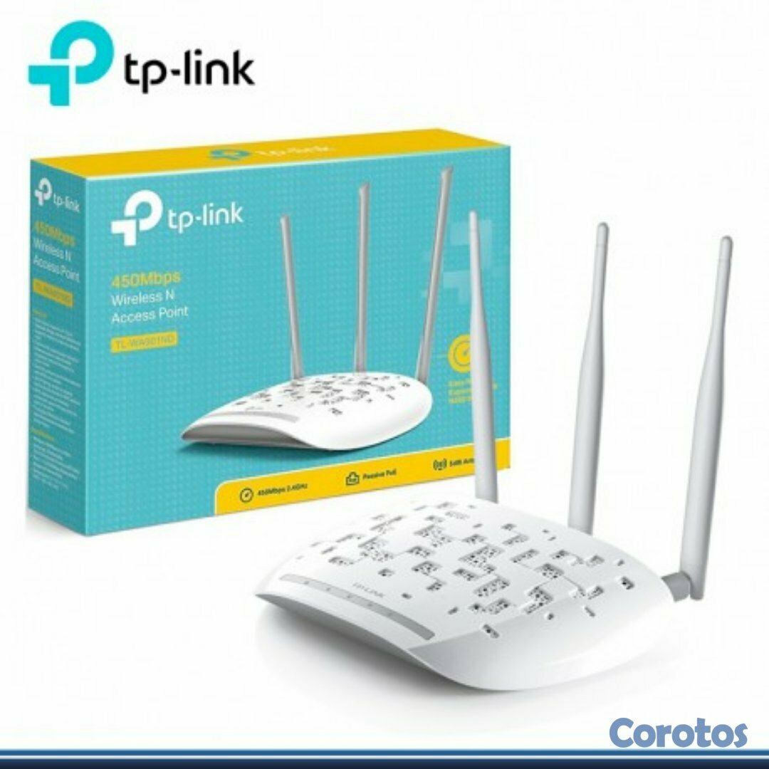 computadoras y laptops - ACCESS POINT TP-LINK TL-WA901ND, 2.4GHZ/450MBPS, 1 PUERTO LAN POE, 802.11B/G/N, 