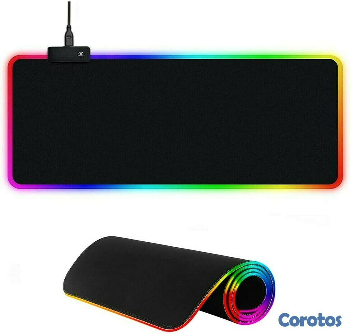 accesorios para electronica - Mousepad Gaming RGB de escritorio para Teclado y Ratón, Goma Impermeable con Bas 2