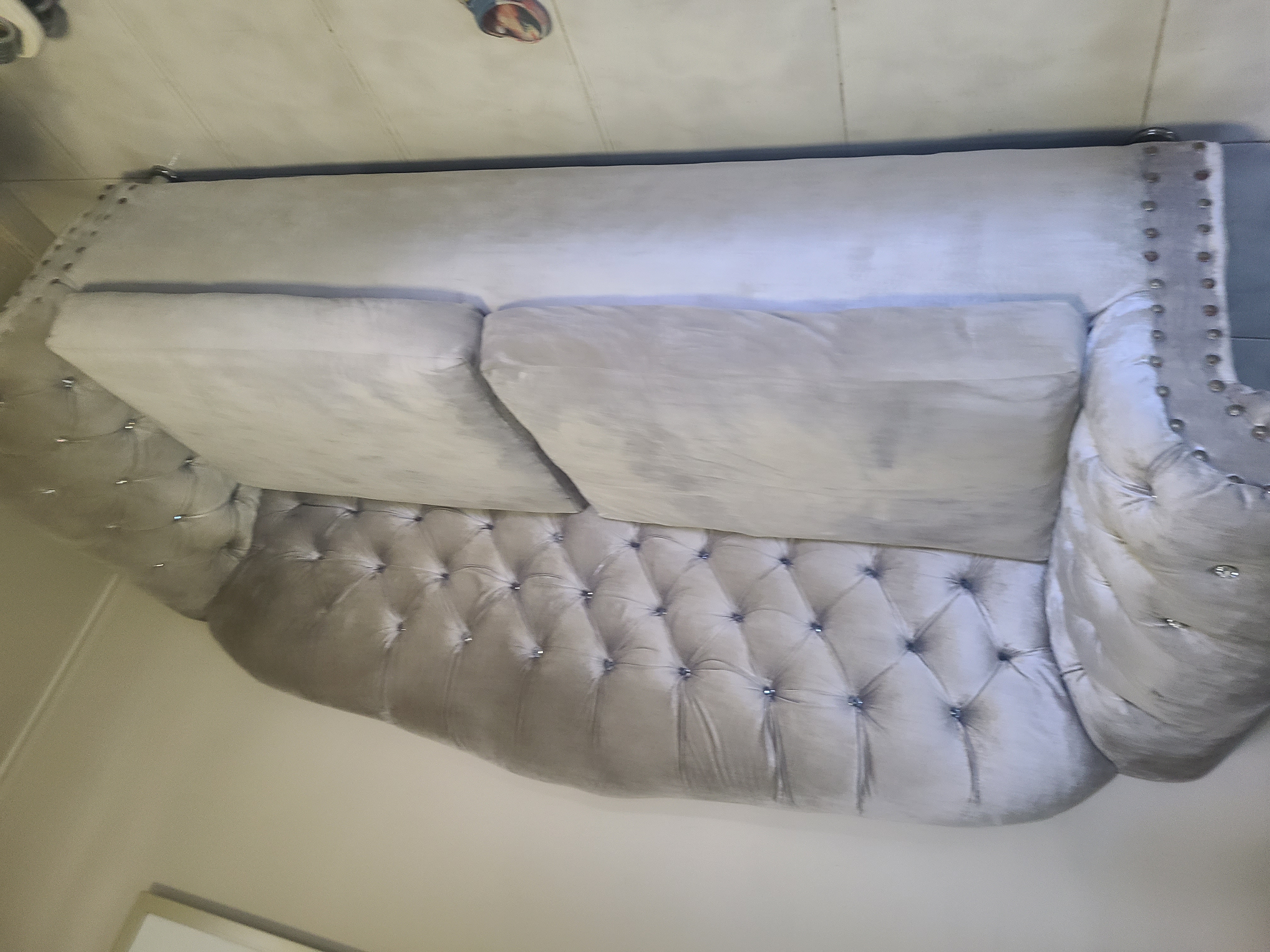 muebles y colchones - Sofa gris de 3 plazas