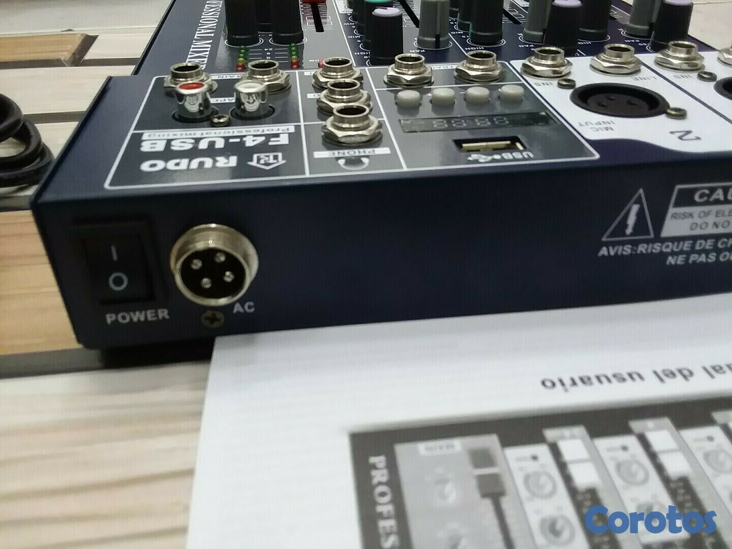 otros electronicos - Mezclador de audio de 4 canales F4-USB mixer amplificador para sonido 8