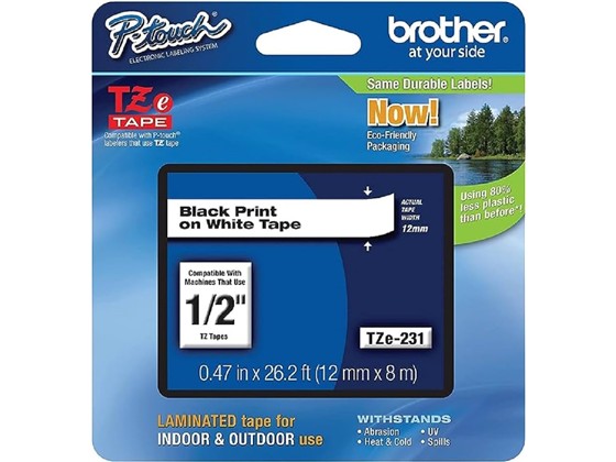 impresoras y scanners - CINTA BROTHER  PARA PTD220 Y PT-H110 TZE2312PK 1/2" LAMINADA ,TRANSPARENTE 