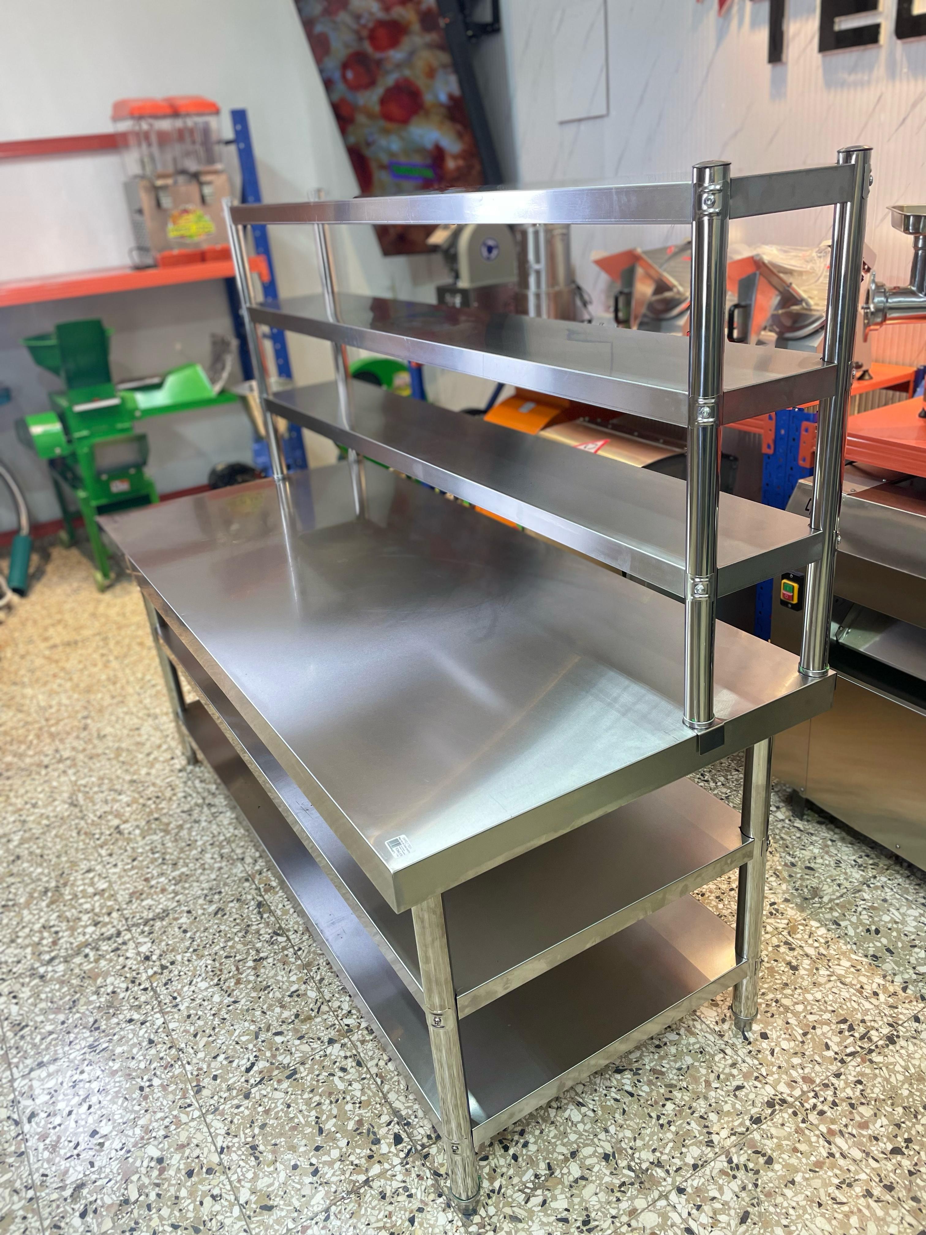 equipos profesionales - Mesa de trabajo de 3 niveles acero inoxidable 9