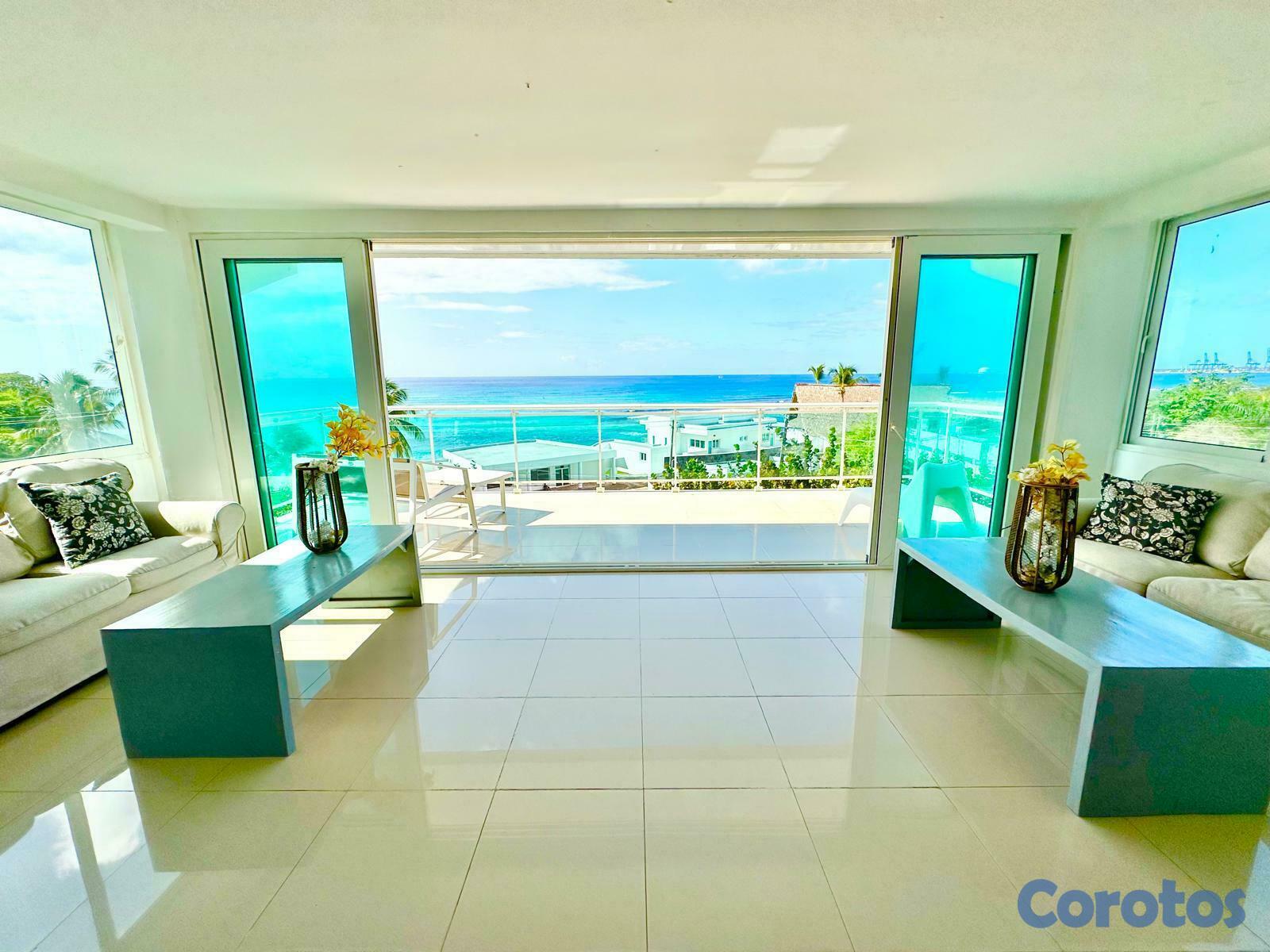 apartamentos - EXCLUSIVO APTO AMUEBLADO EN BOCA CHICA, 2 HABS., 3 BALCONES CON VISTA AL MAR C/ 8