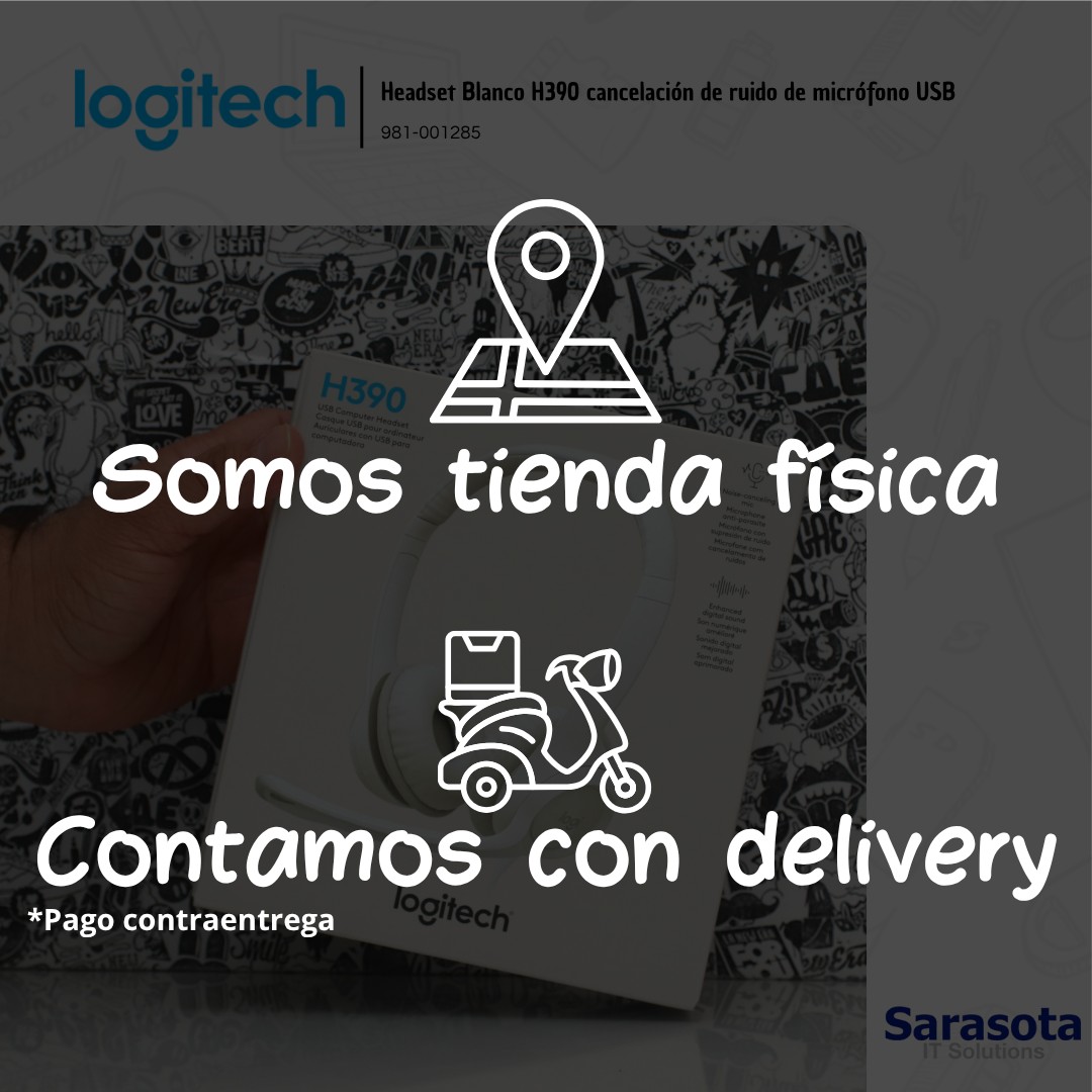 camaras y audio - Logitech Headset Blanco H390 cancelación de ruido  3