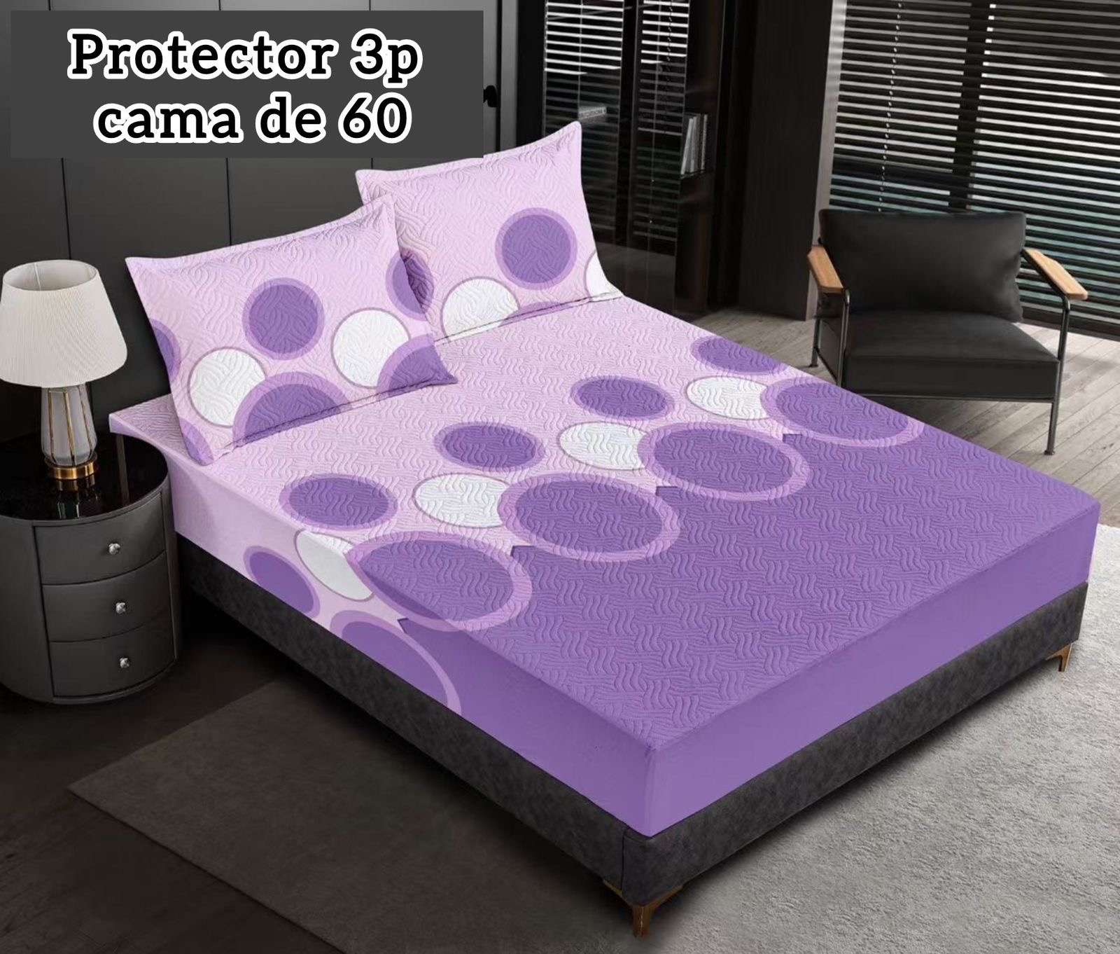 decoración y accesorios - protector impermeable 
3 piezas 
para cama de 60 
 4