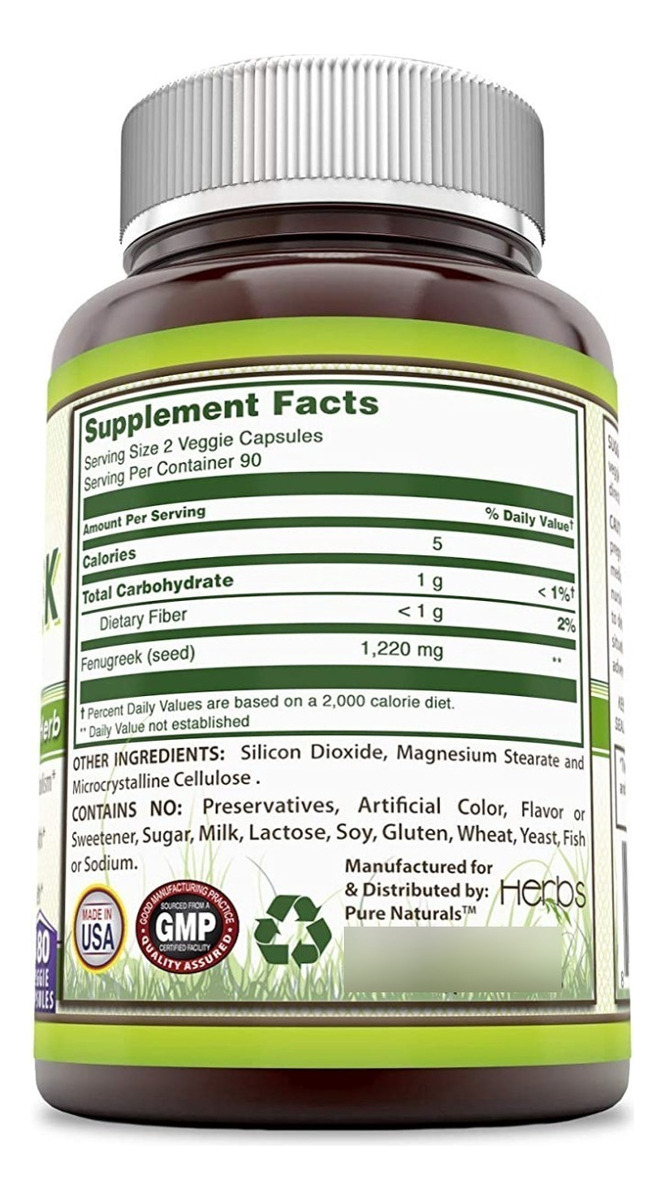 Salud y Equipamiento Médico - Fenogreco 610mg - Pure Naturals 1