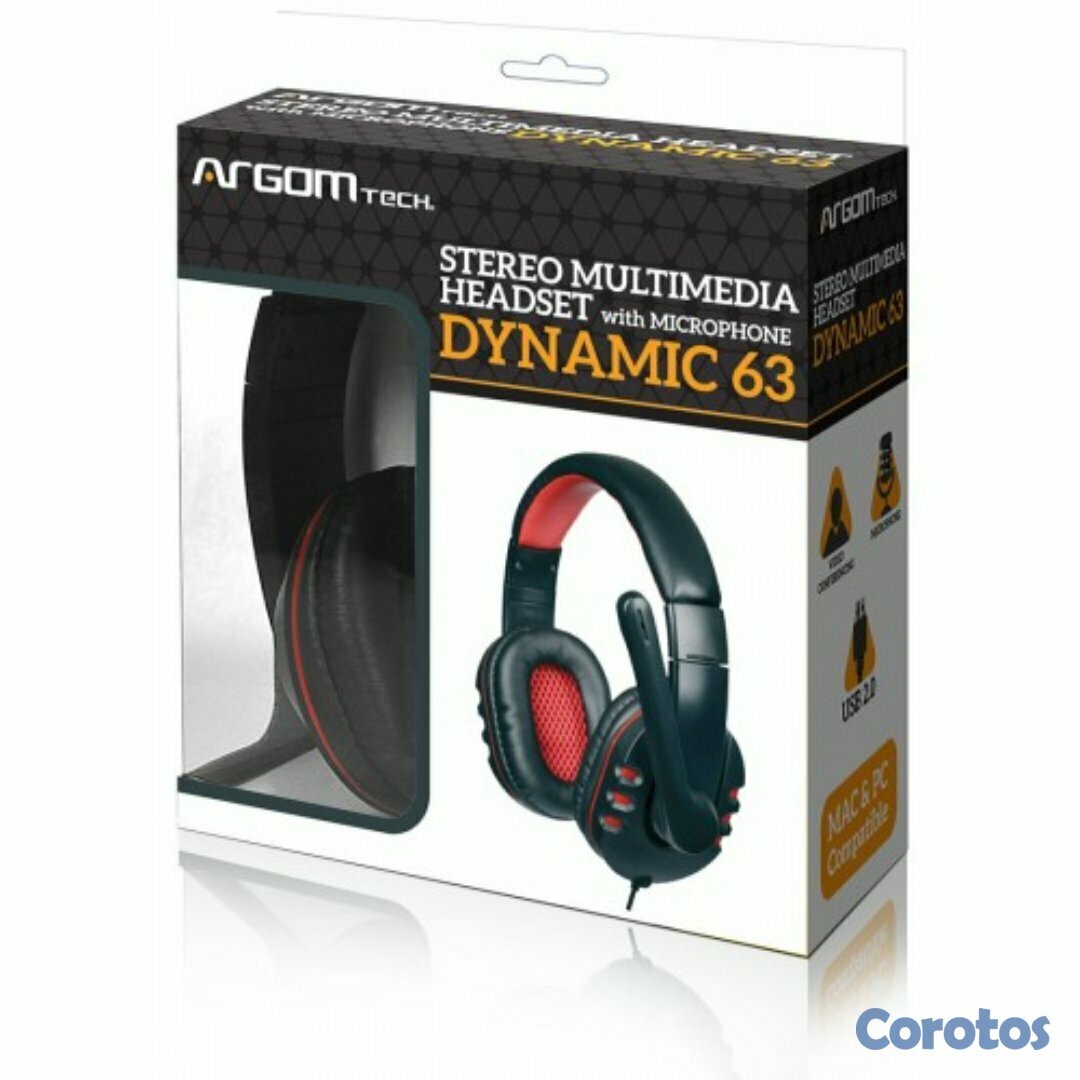 computadoras y laptops - AUDIFONO CON MICROFONO ARGOM DYNAMIC 63, ESTÉREO, USB  2