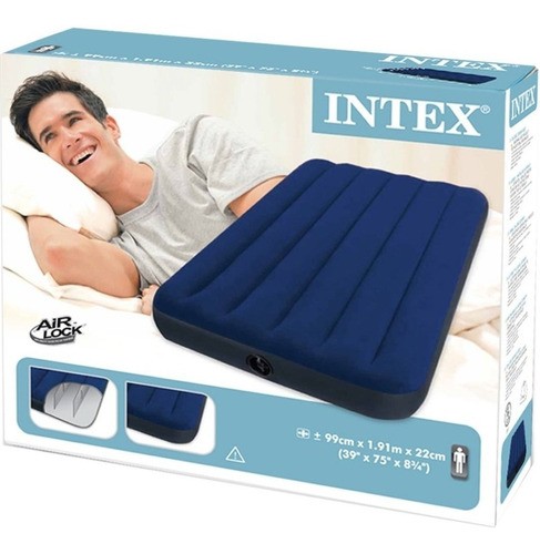 muebles y colchones - COLCHON INFLABLE INTEX INDIVIDUAL 1 PLAZA CAMA DE AIRE PORTATIL VIAJEROS 2