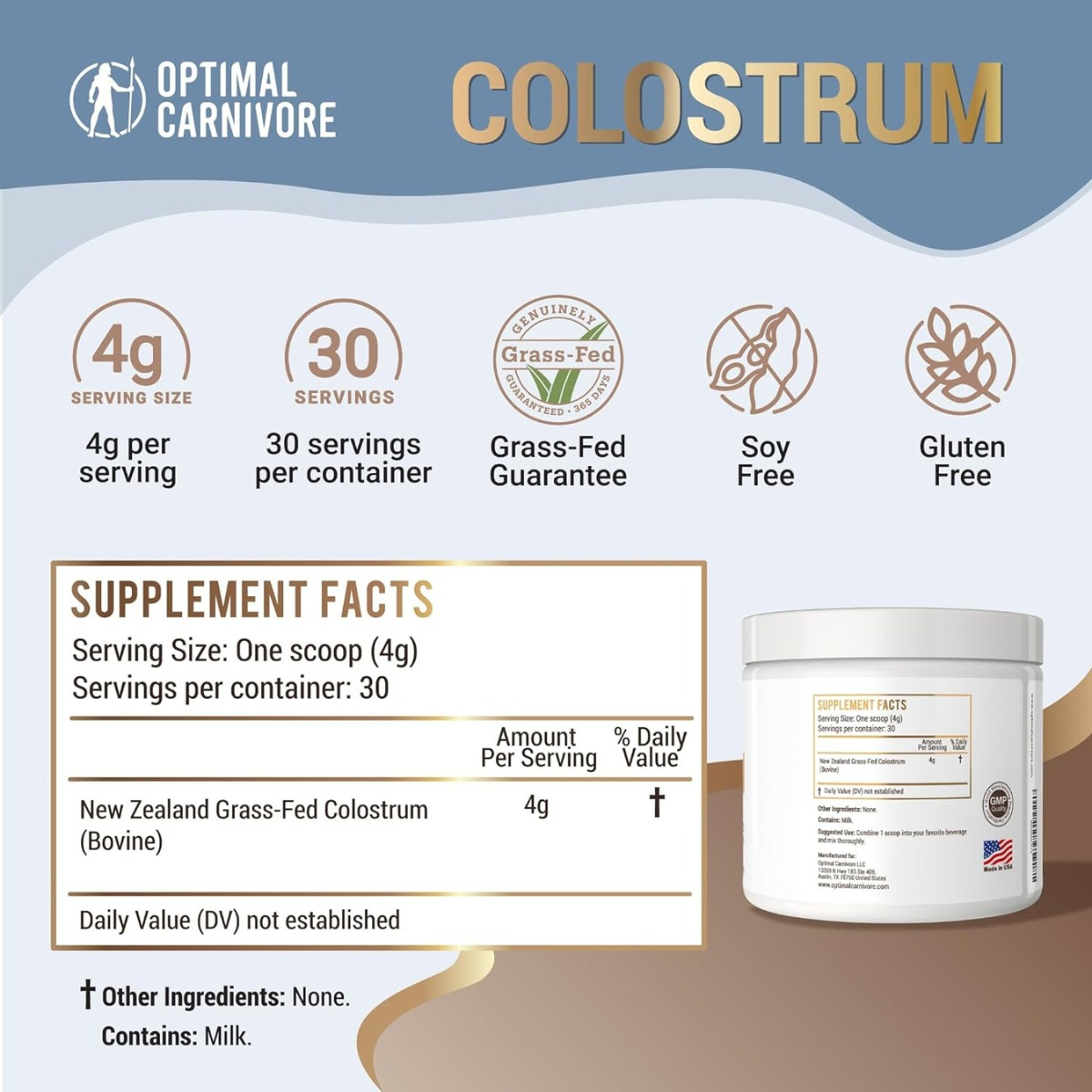 Salud y Equipamiento Médico - Calostro 120g- Optimal Carnivor 1