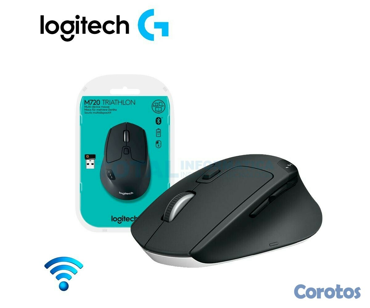 computadoras y laptops - MOUSE LOGITECH M720 TRIATHLON INALAMBRICO OPTICO, 1000DPI, 8 BOTONES, 3 CANALES, 1