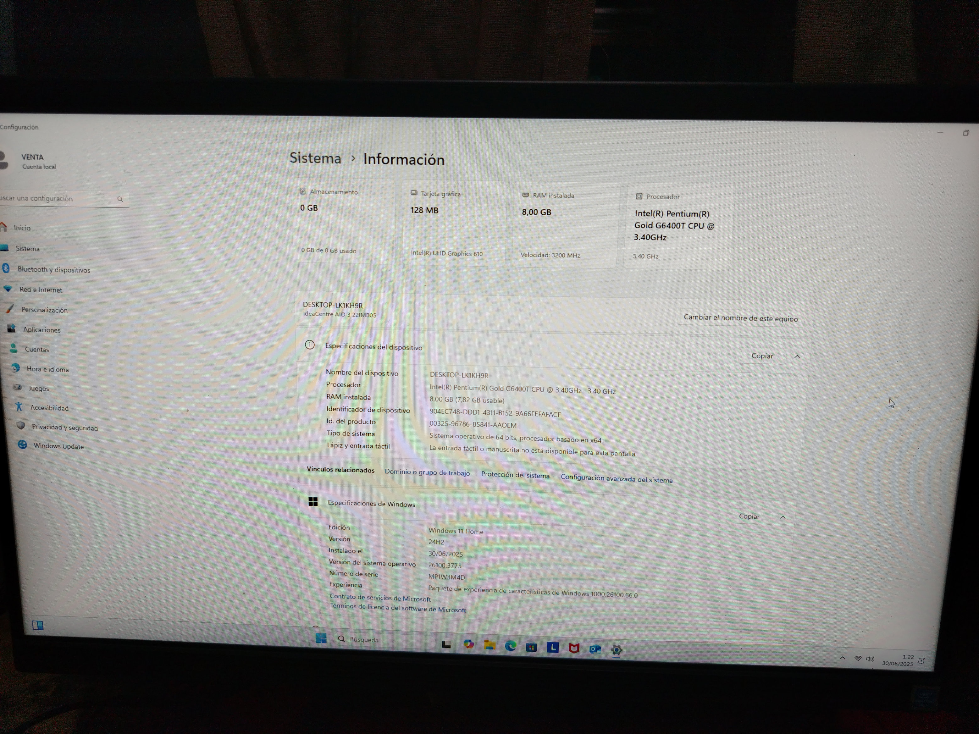 computadoras y laptops - VENDO LENOVO ALL IN ONE 3 LEN F0EV006 4