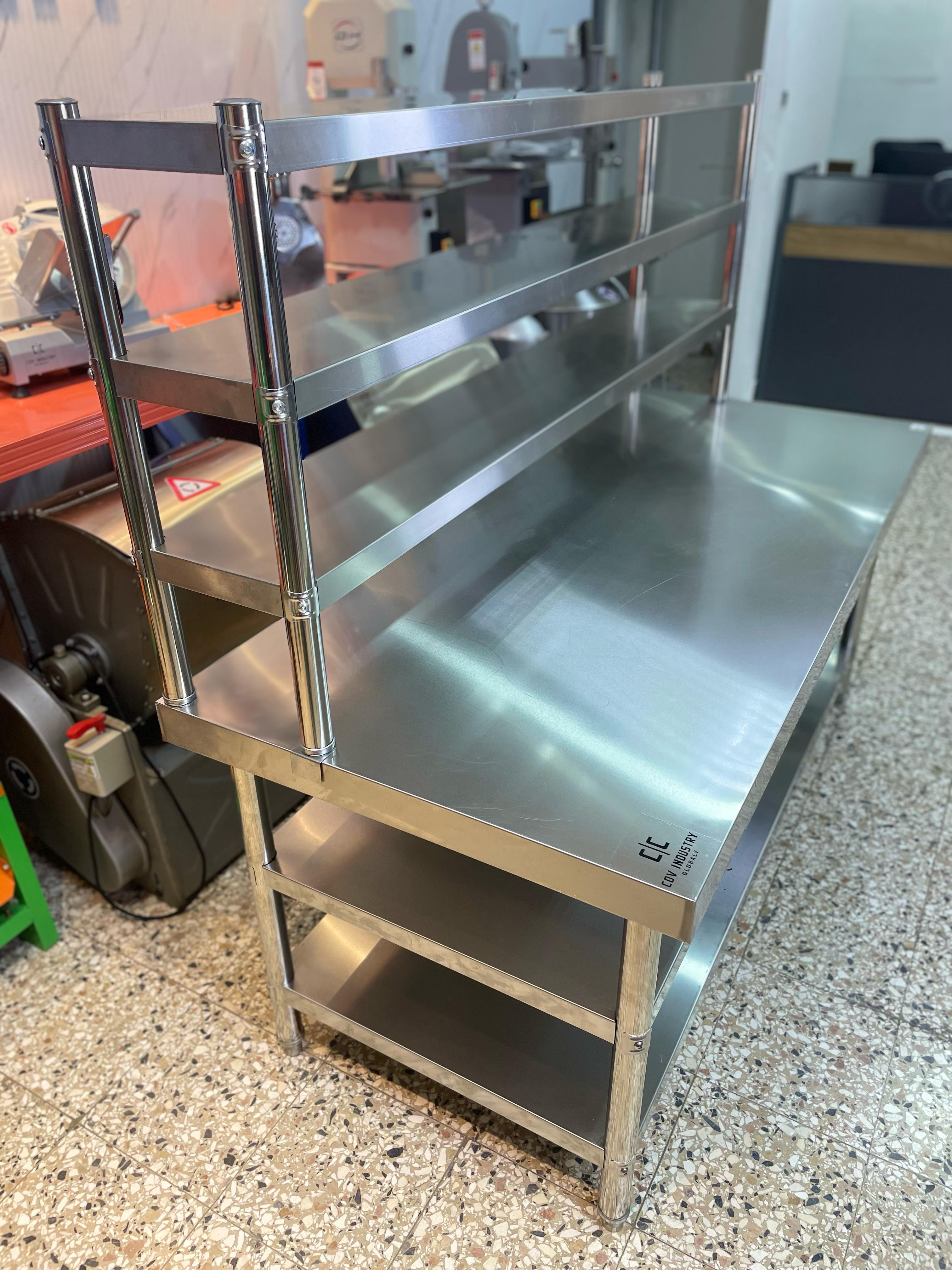 equipos profesionales - Mesa de trabajo de 3 niveles acero inoxidable 7