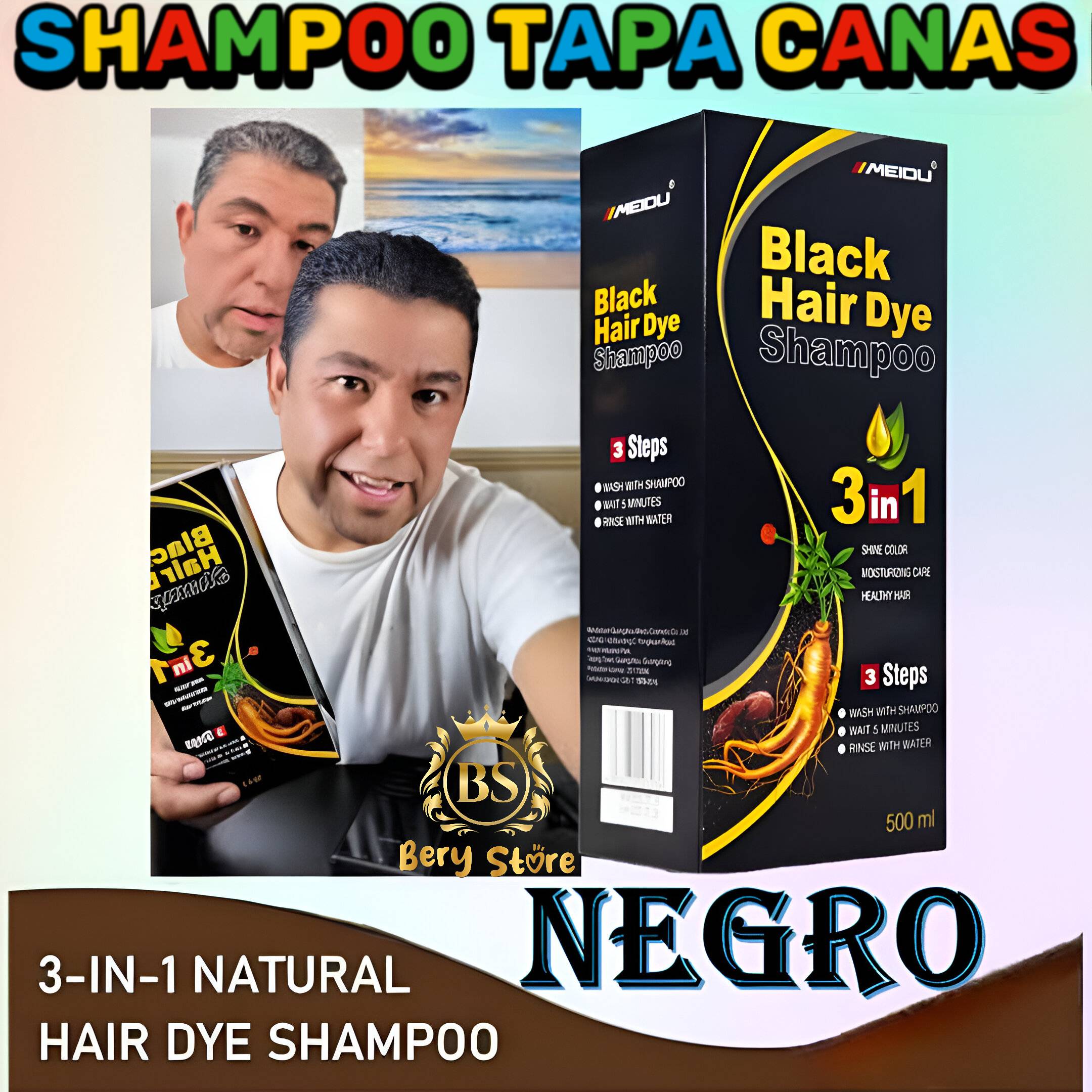 salud y belleza - SHAMPOO CUBRE CANAS | SHAMPOO TAPA CANAS | SHAMPOO TAPA CANAS 3 EN 1 |  4